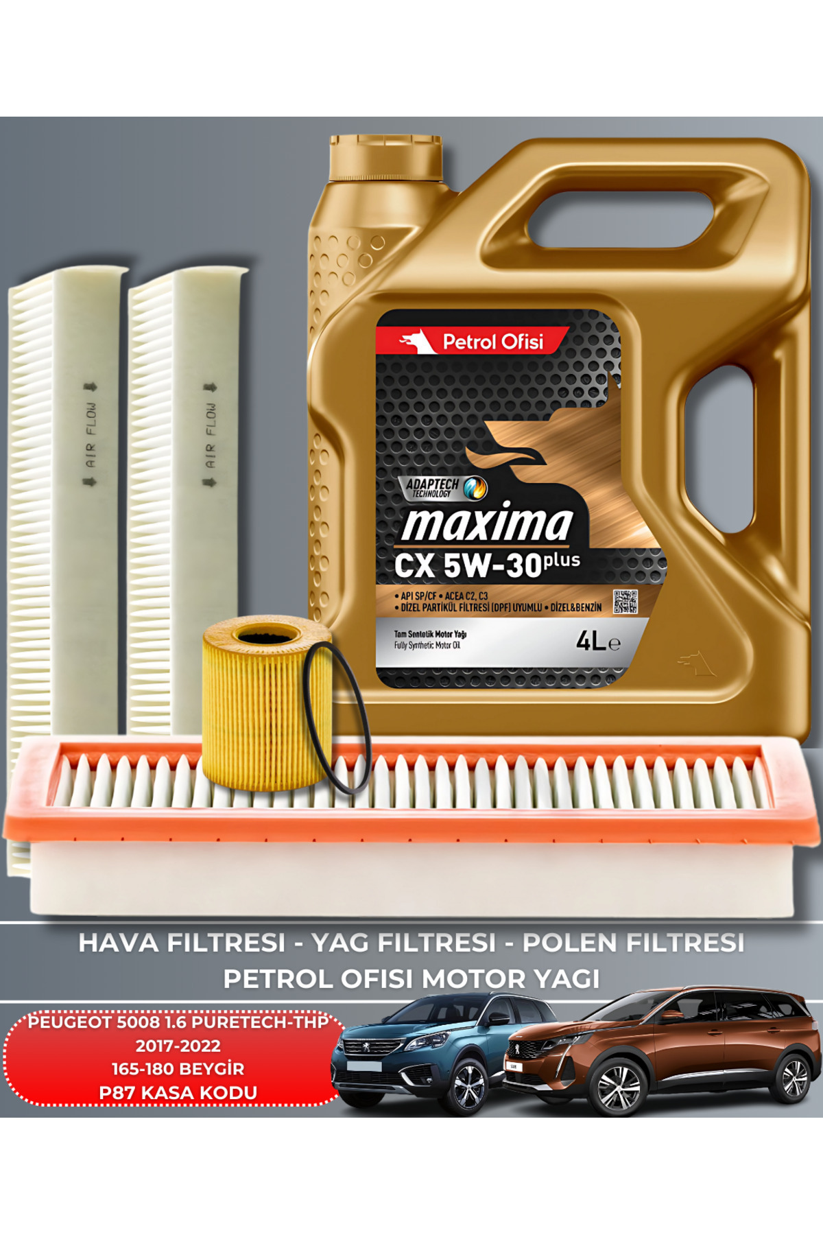 PEUGEOT 5008 1.6 PURETECH 2017-2022 165-180 BEYGİR FİLTRE YAG BAK