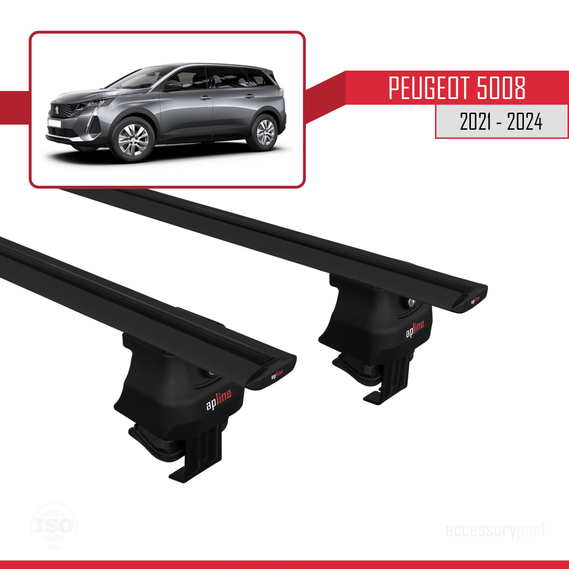 Peugeot 5008 2021 ve Sonrası ile uyumlu ACE-4 Ara Atkı Tavan Barı