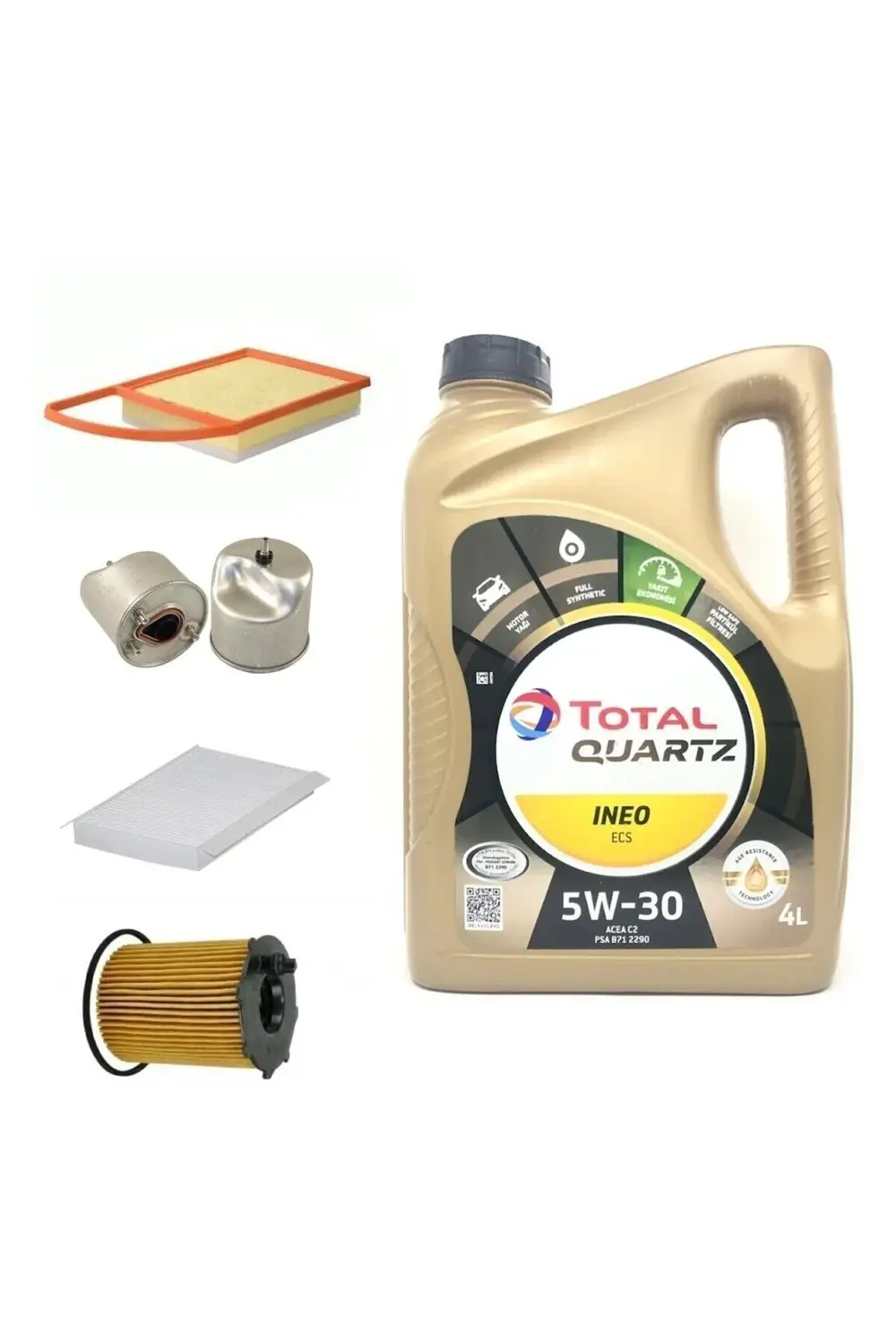 Peugeot 508 1.6 Hdi Kw82 Yağ Bakım Seti 2010-2018+TOTAL Ecs 5w-30