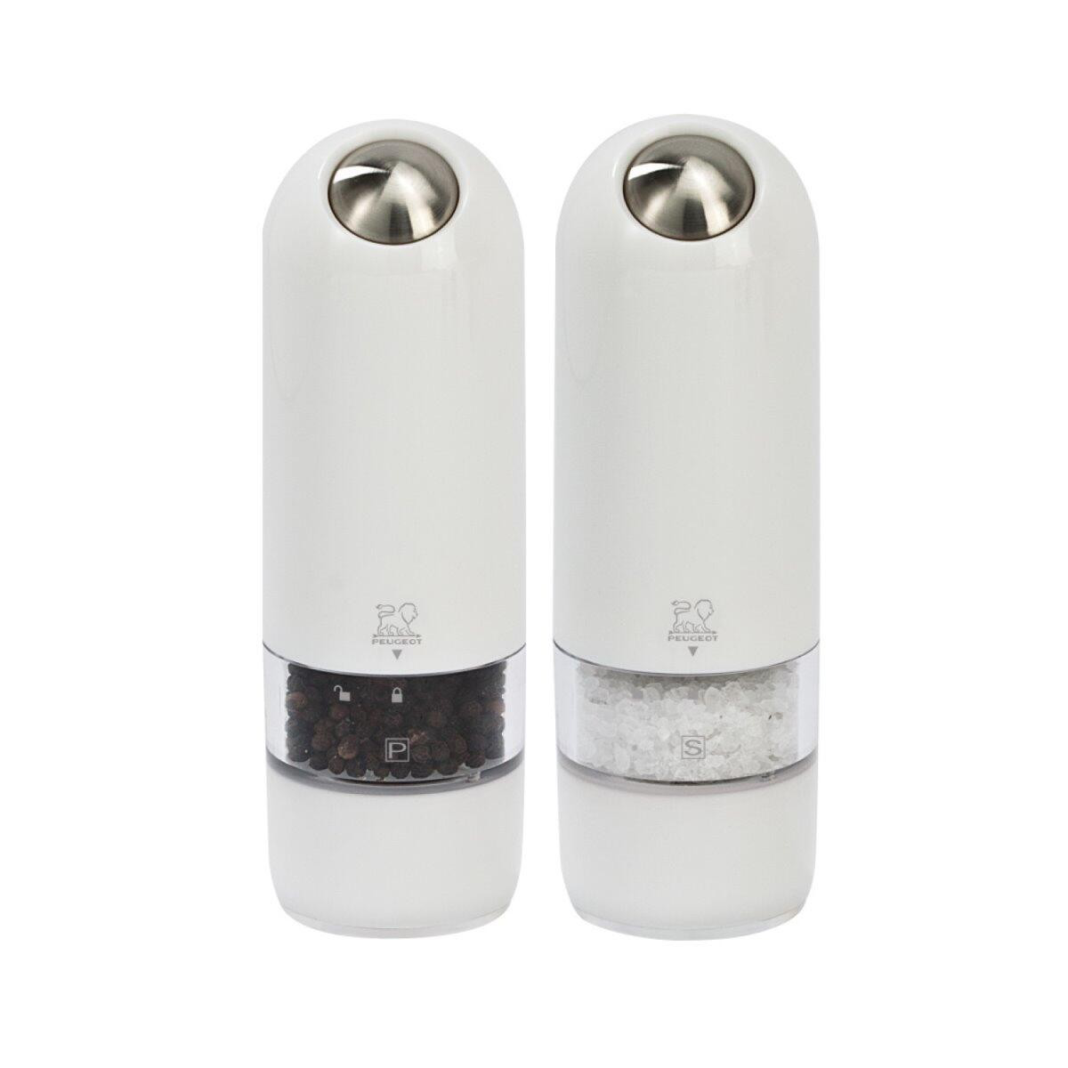 Peugeot  Alaska Pilli Karabiber Ve Tuz Değirmen Seti 17 Cm Beyaz