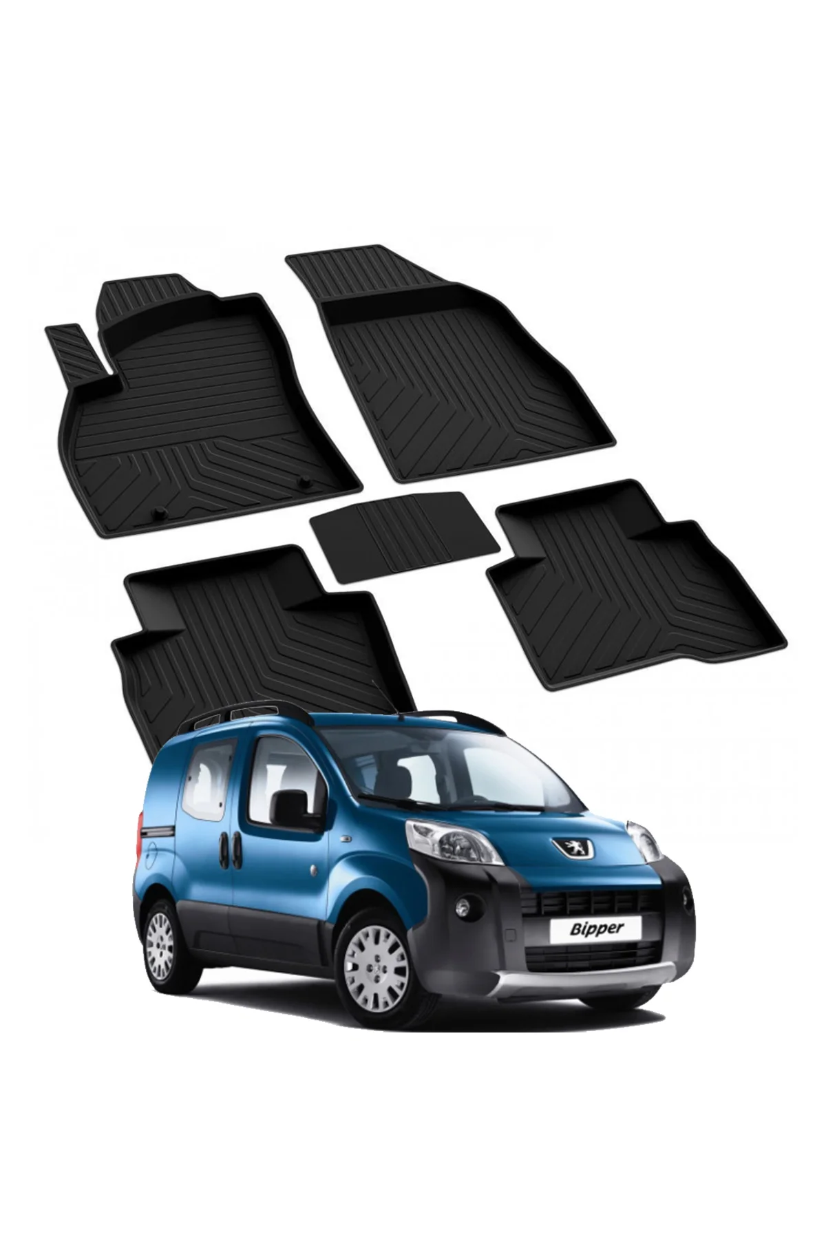 PEUGEOT BIPPER 2008-2024 Model Yılları İçin Uyumlu Yeo 4D Havuzlu Paspas Takımı