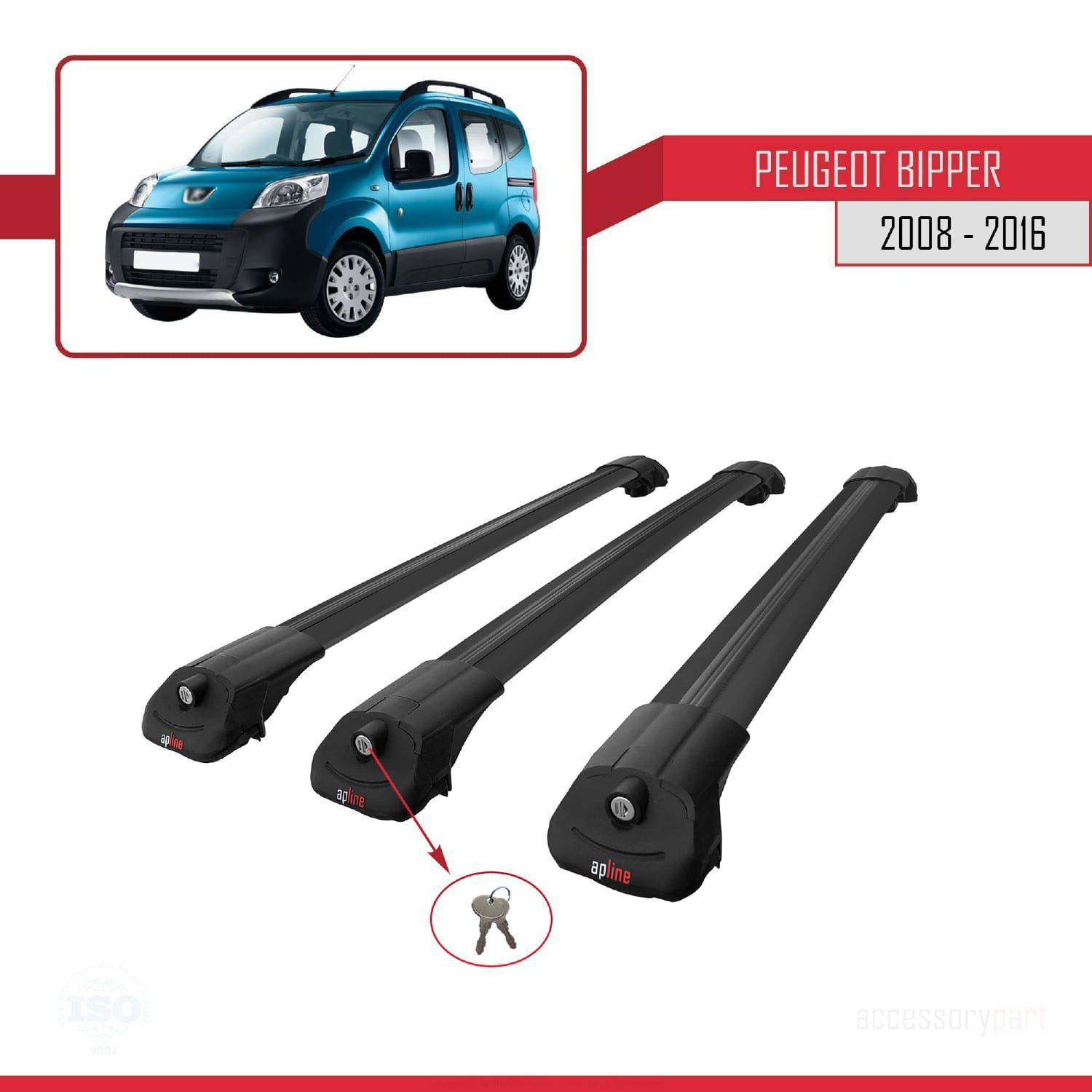 Peugeot Bipper 2008-2016 Arası ile uyumlu ACE-1 Ara Atkı Tavan Ba
