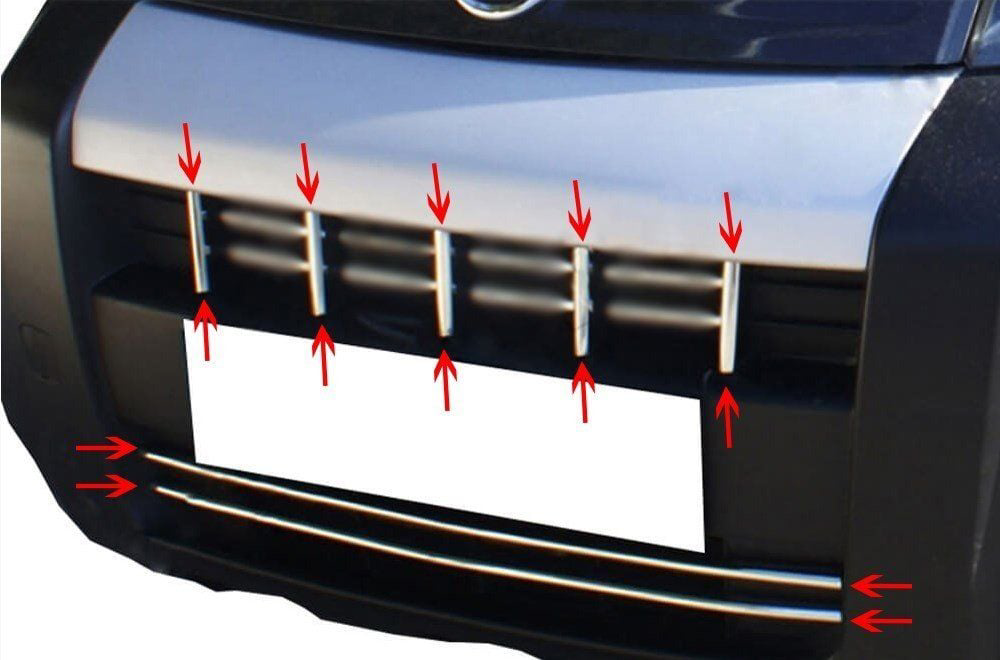 Peugeot Bipper Uyumlu Ön Tampon Çıtası 7 Parça Krom 2008 Ve Sonra