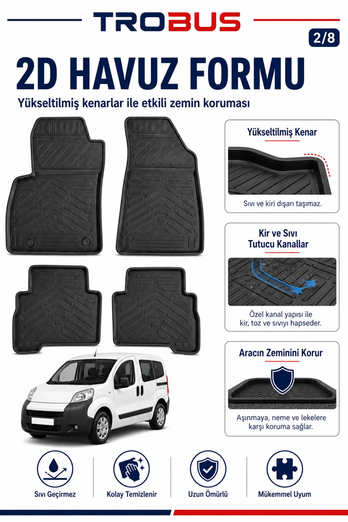 Peugeot Bipper Tepee 2008-2017 2D Havuzlu Paspas Fiyatı, Yorumları ve Özellikleri