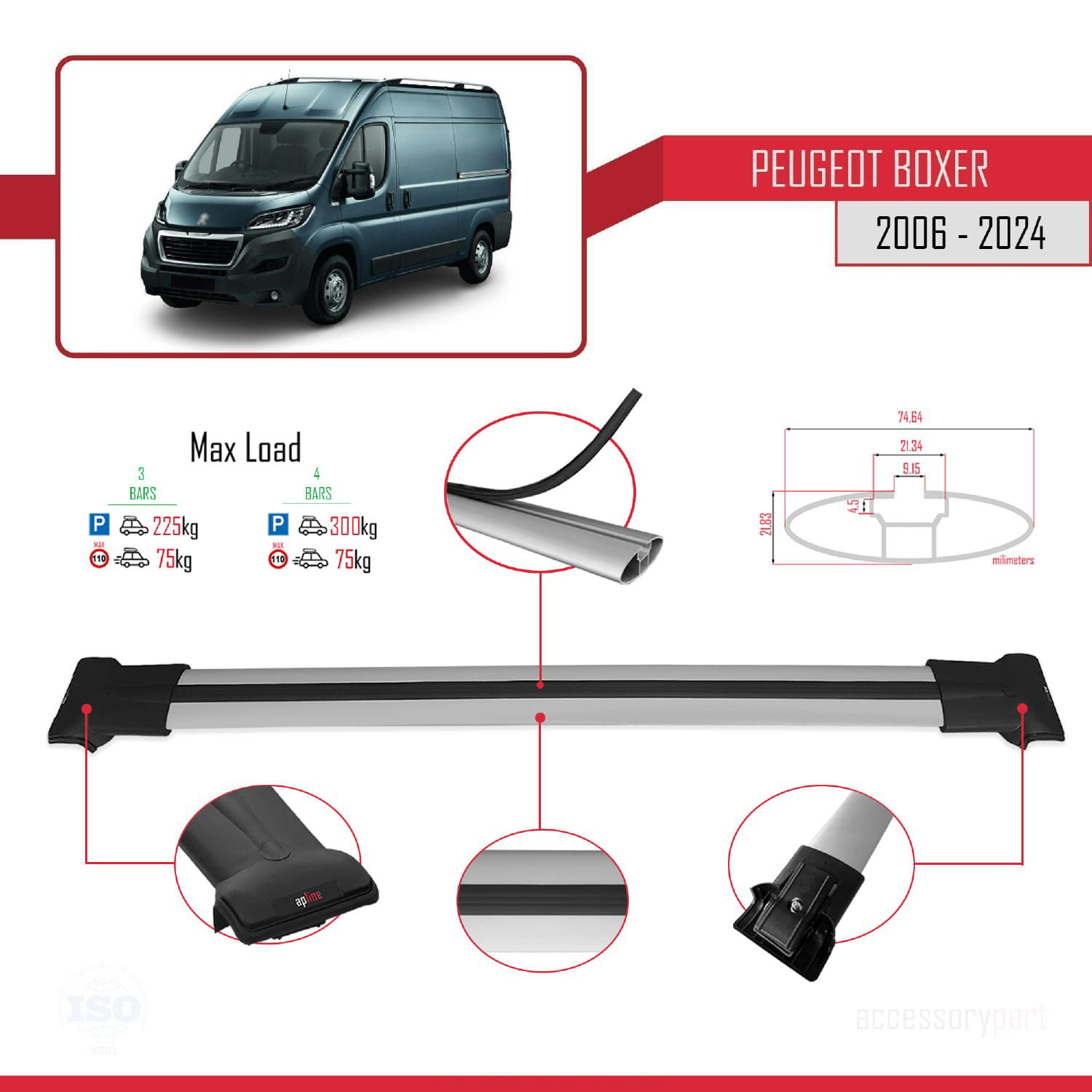 Peugeot Boxer 2006 ve Sonrası ile uyumlu FLY Model Ara Atkı Tavan