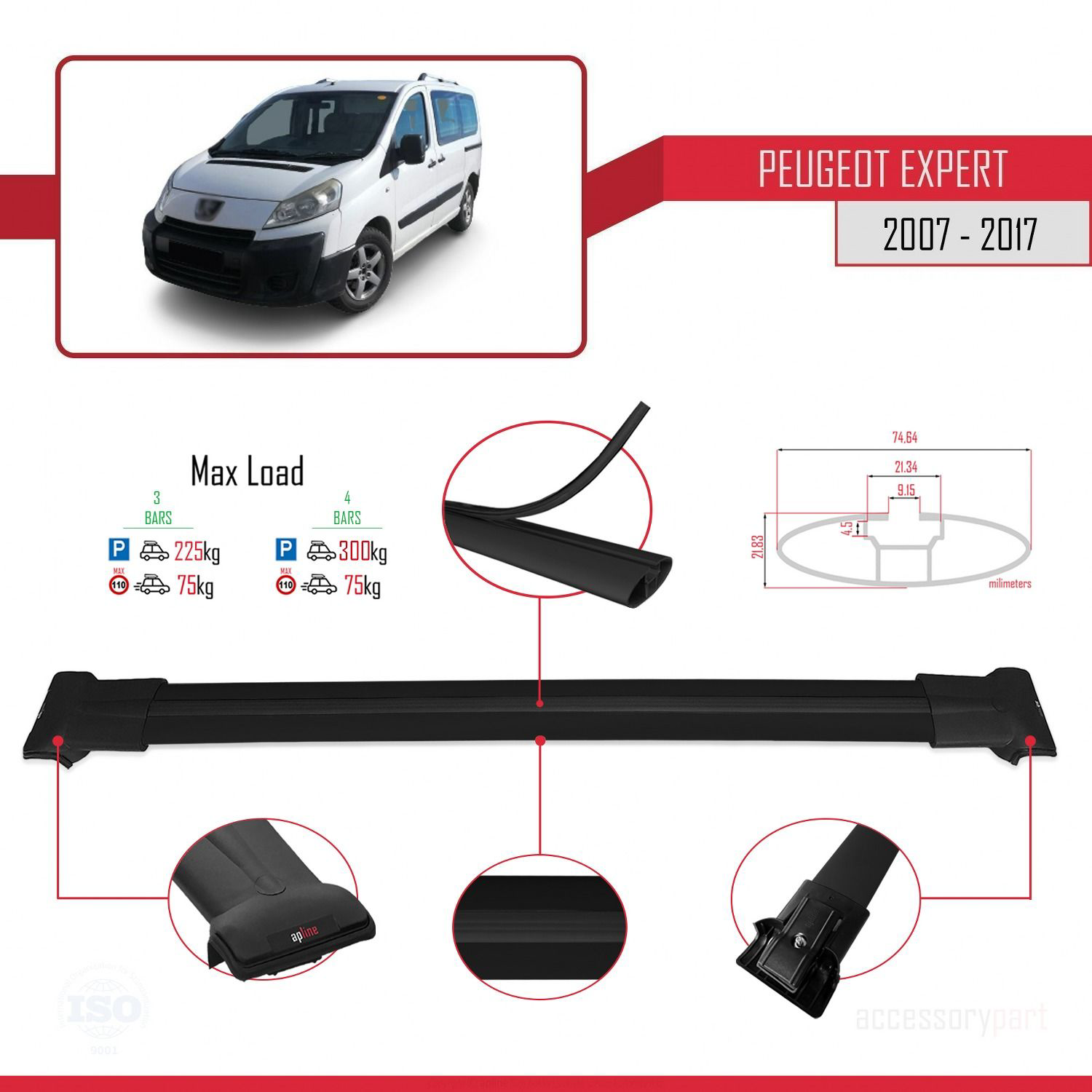 Peugeot Expert 2007-2017 Arası ile uyumlu FLY Model Ara Atkı Tava