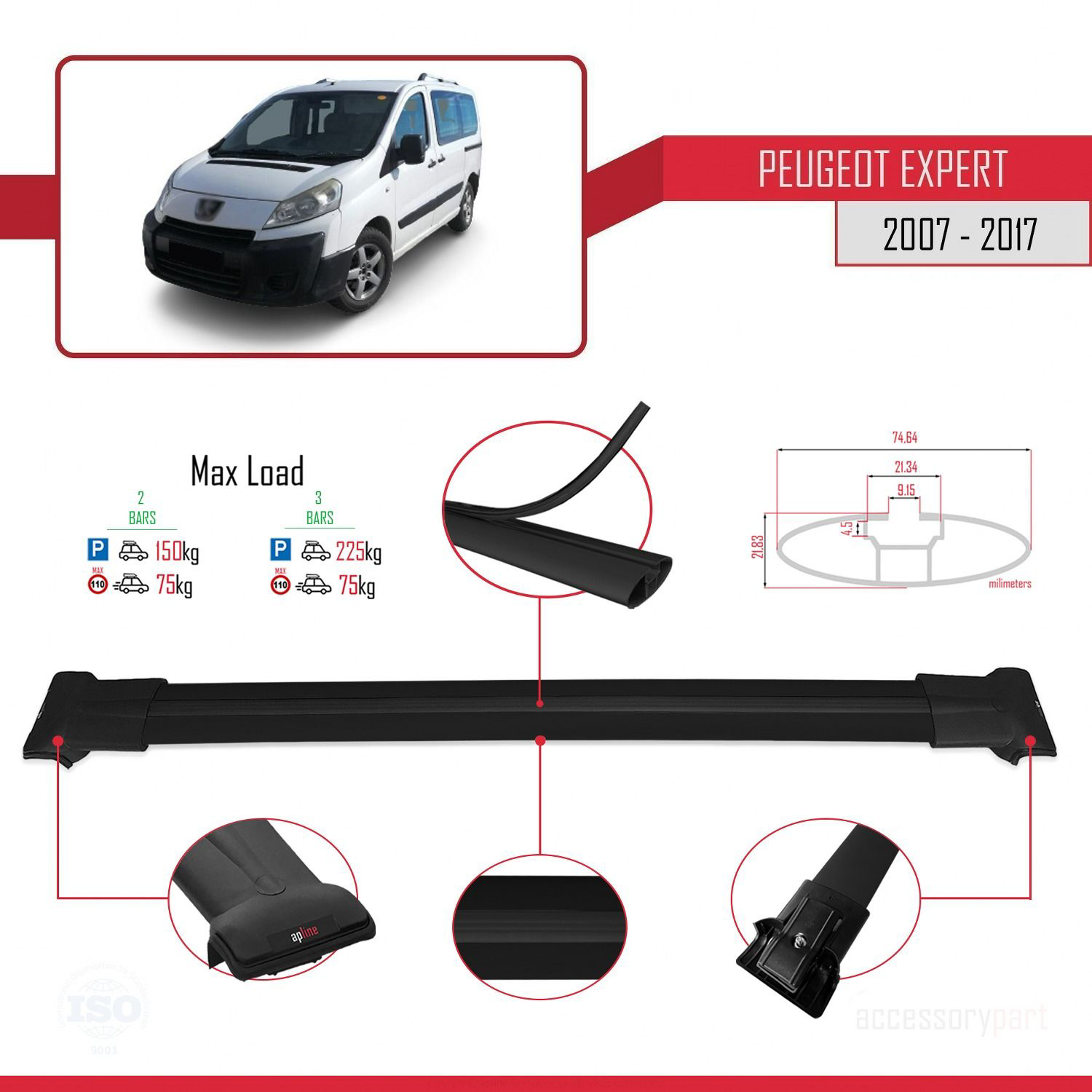 Peugeot Expert 2007-2017 Arası ile uyumlu FLY Model Ara Atkı Tava
