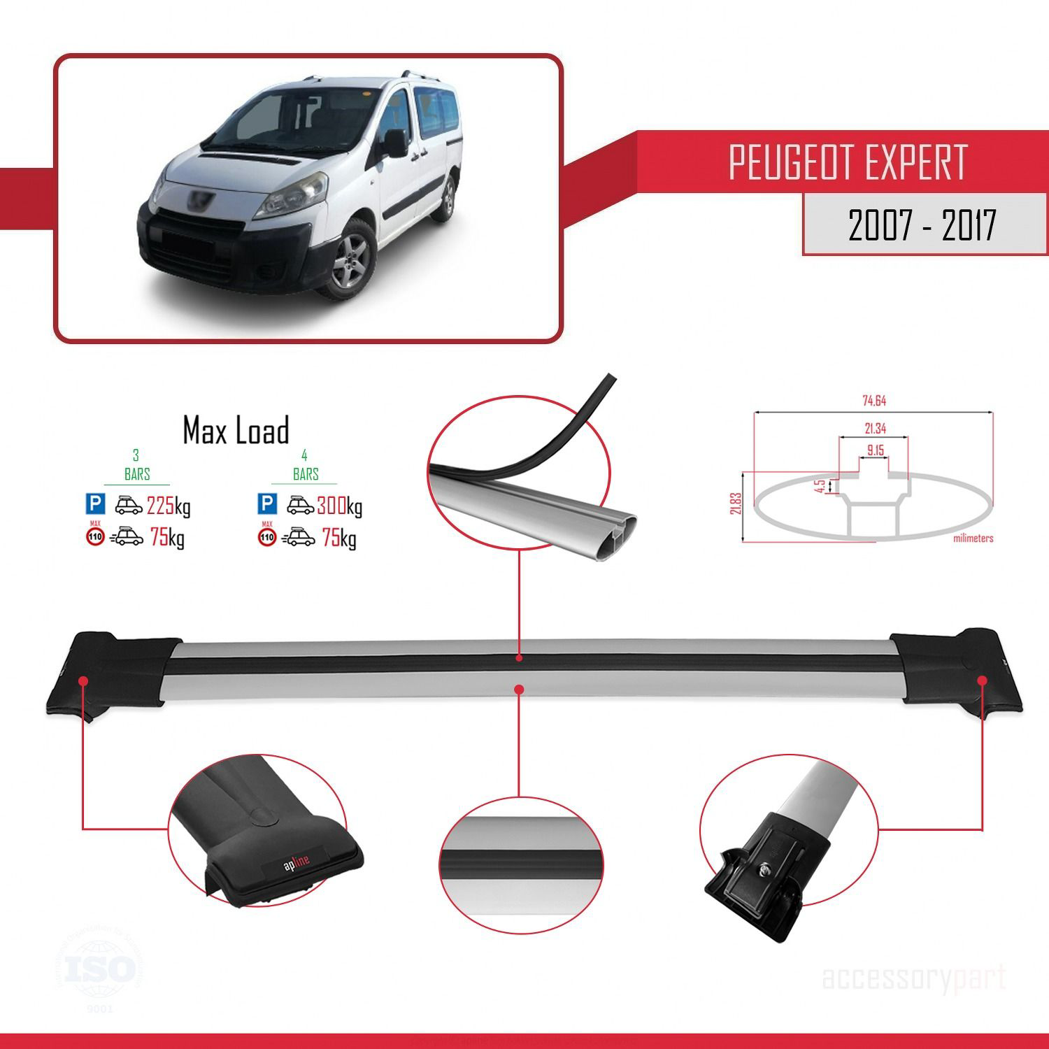 Peugeot Expert 2007-2017 Arası ile uyumlu FLY Model Ara Atkı Tava