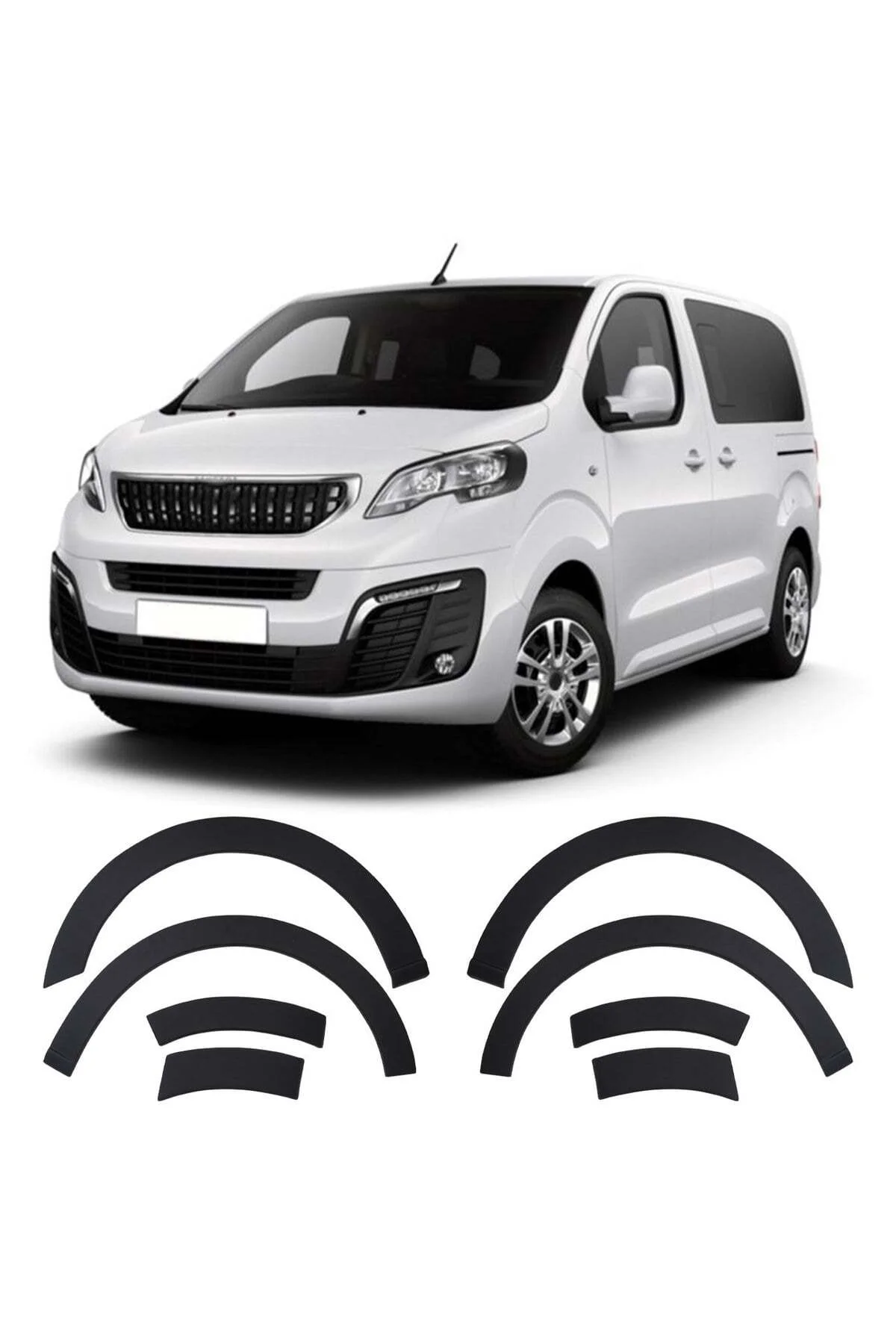 Peugeot Expert Traveller 2017 ve Sonrası Uyumlu Çamurluk Dodik Seti 8 Parça ABS Mat Siyah - Görsel 2