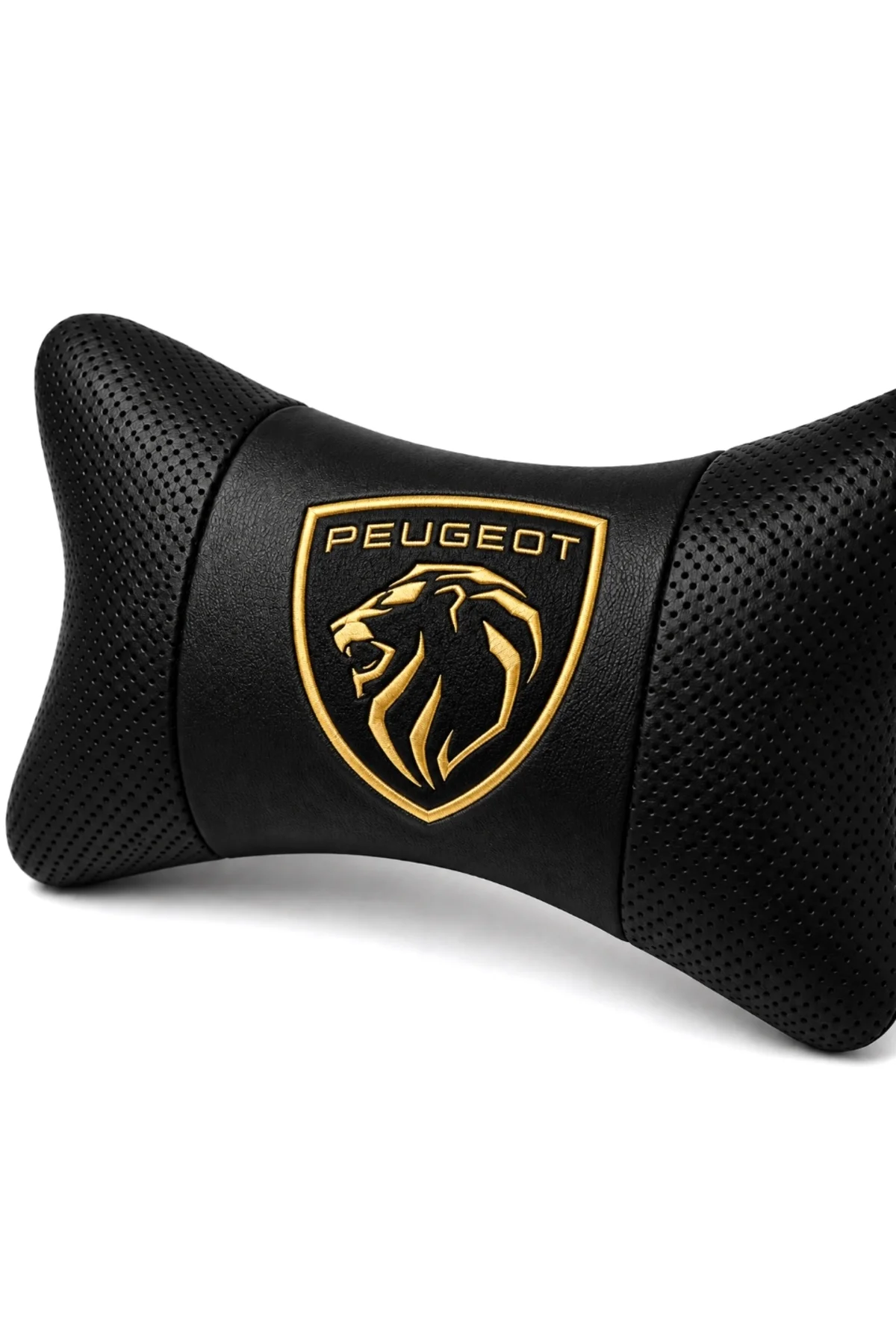 Peugeot Gold Logolu 2 Adet Boyun Yastığı + 2 Adet Kemer Pedi Siyah Suni Deri 4 Parça Oto Konfor Seti Peugeot Gold Logolu 2 Adet Boyun Yastığı + 2 Adet Kemer Pedi Siyah Suni Deri 4 Parça Oto Konfor Seti - Görsel 2