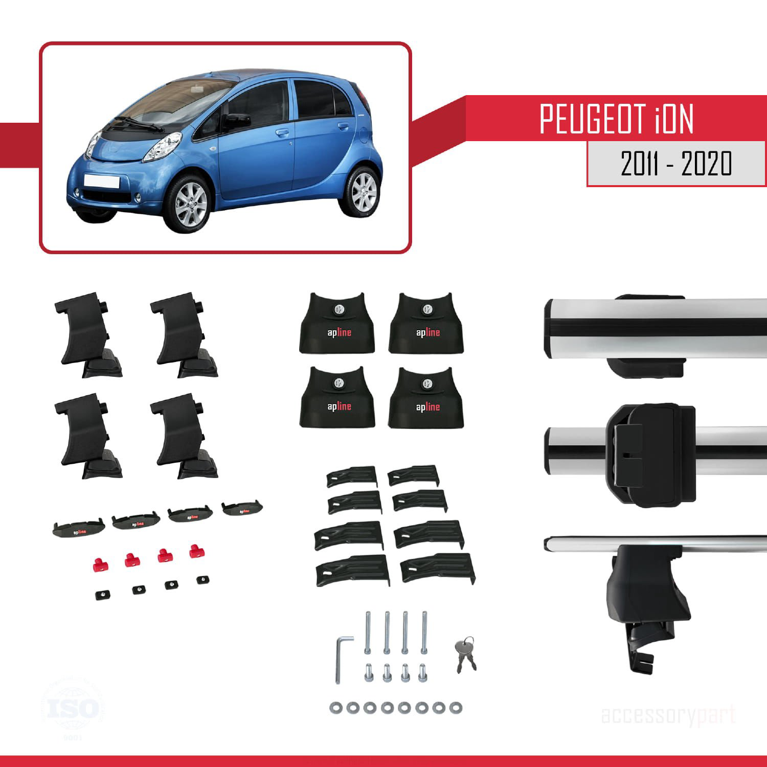 Peugeot ION 2011-2020 Arası ile uyumlu ACE-4 Ara Atkı Tavan Barı 
