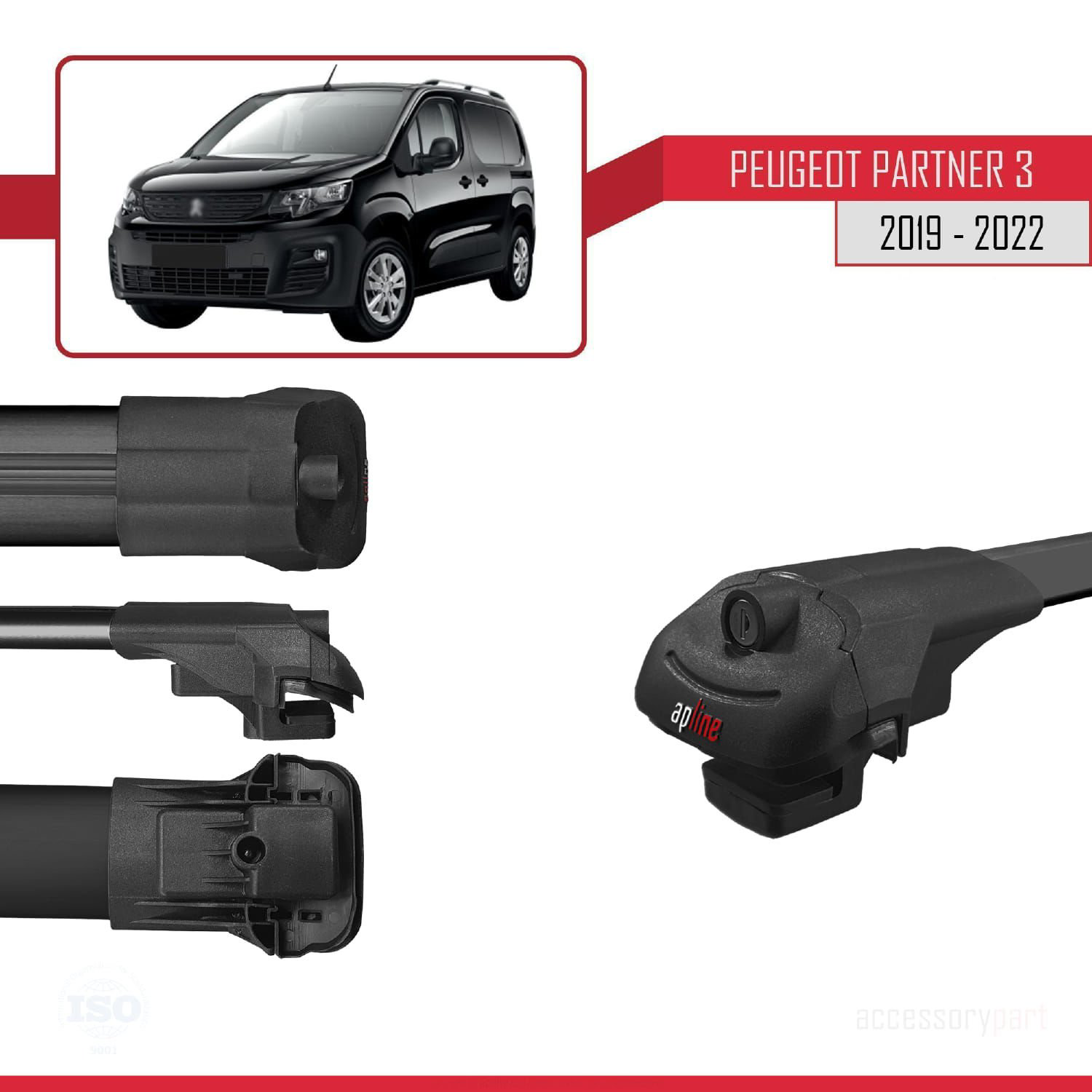 Peugeot Partner 2019-2022 Arası ile uyumlu ACE-1 Ara Atkı Tavan B