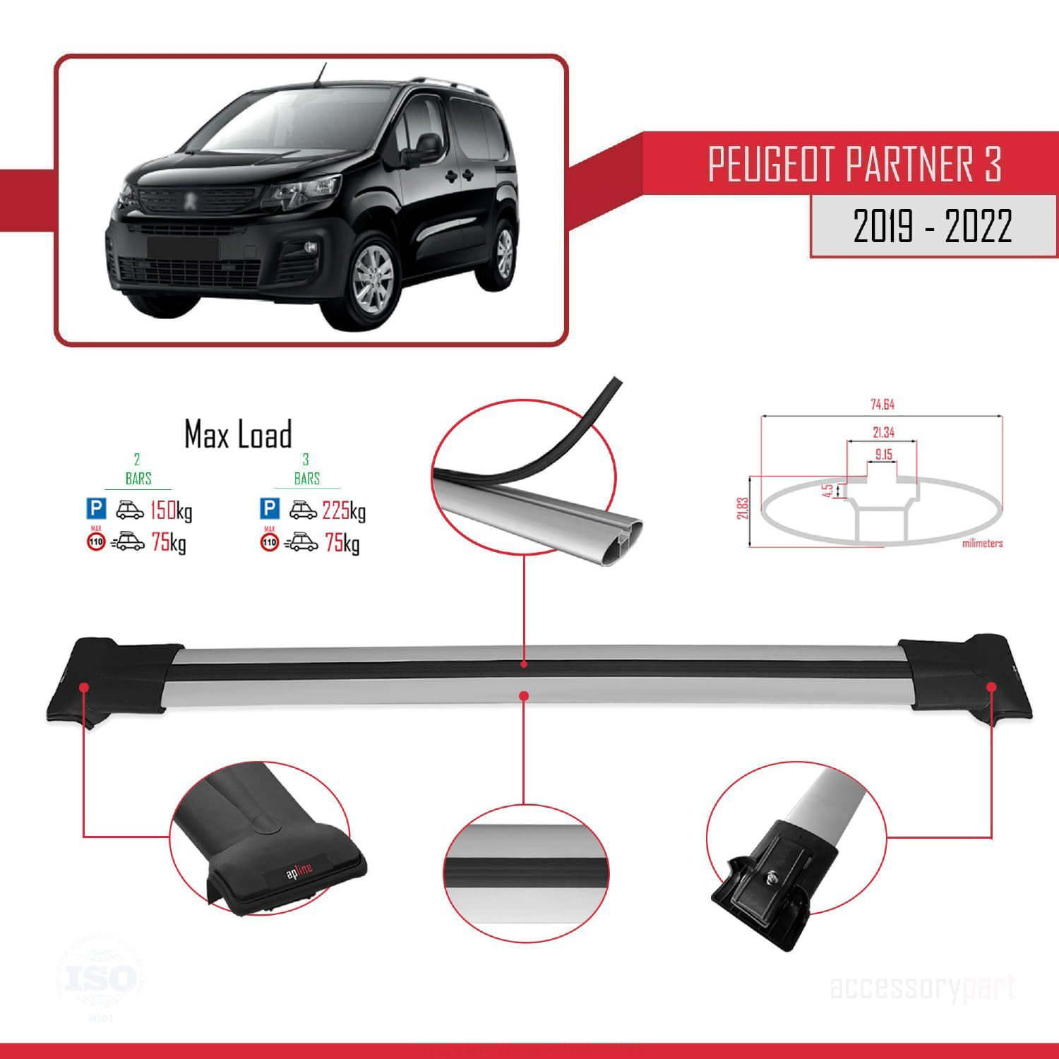 Peugeot Partner 2019-2022 Arası ile Uyumlu FLY Model Ara Atkı Tav