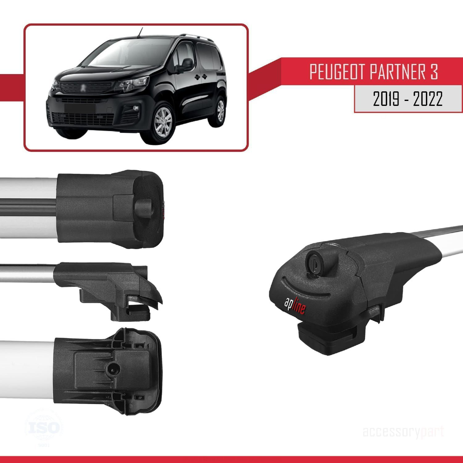 Peugeot Partner 2019-2022 Arası ile uyumlu ACE-1 Ara Atkı Tavan B