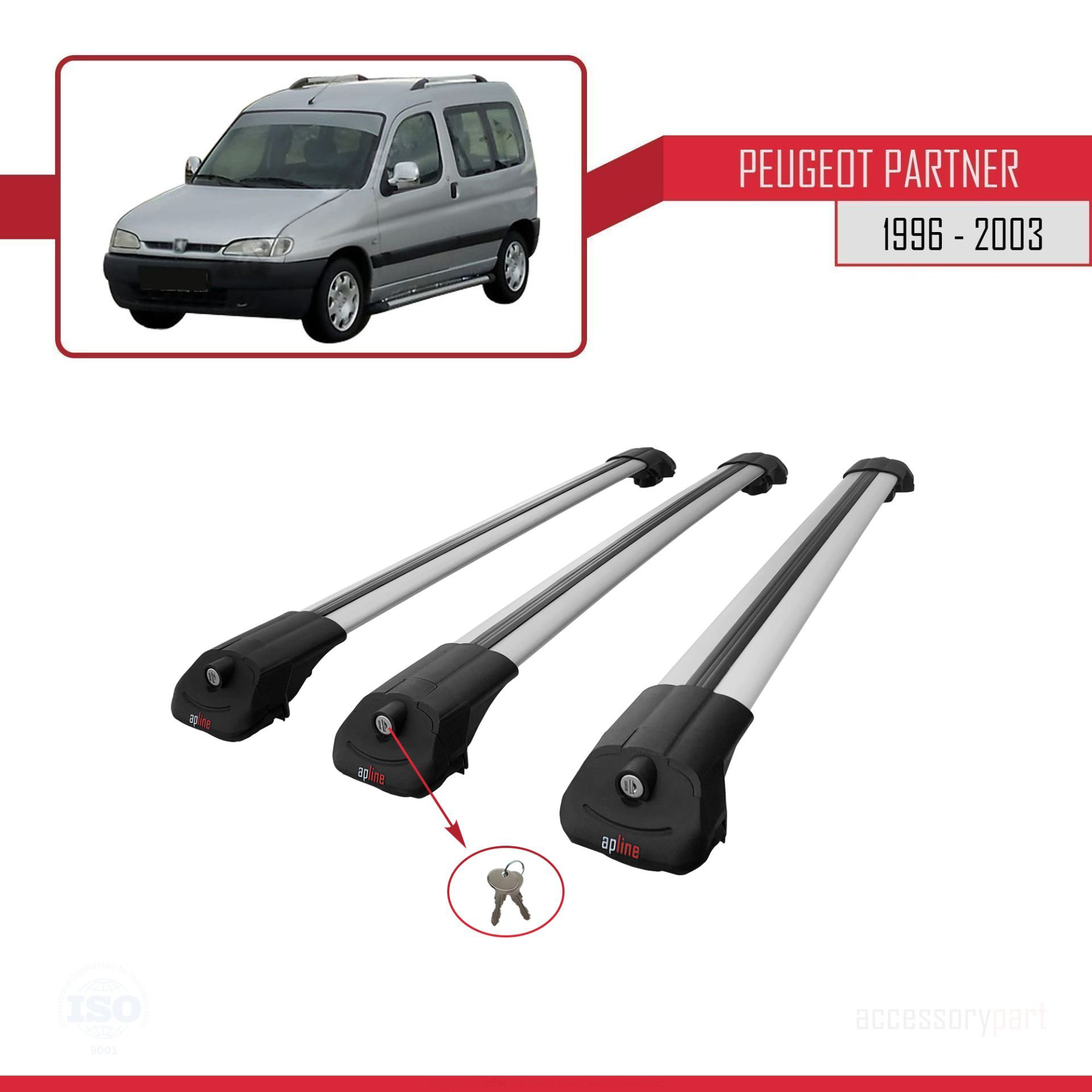 Peugeot Partner 1996-2003 Arası ile uyumlu ACE-1 Ara Atkı Tavan B