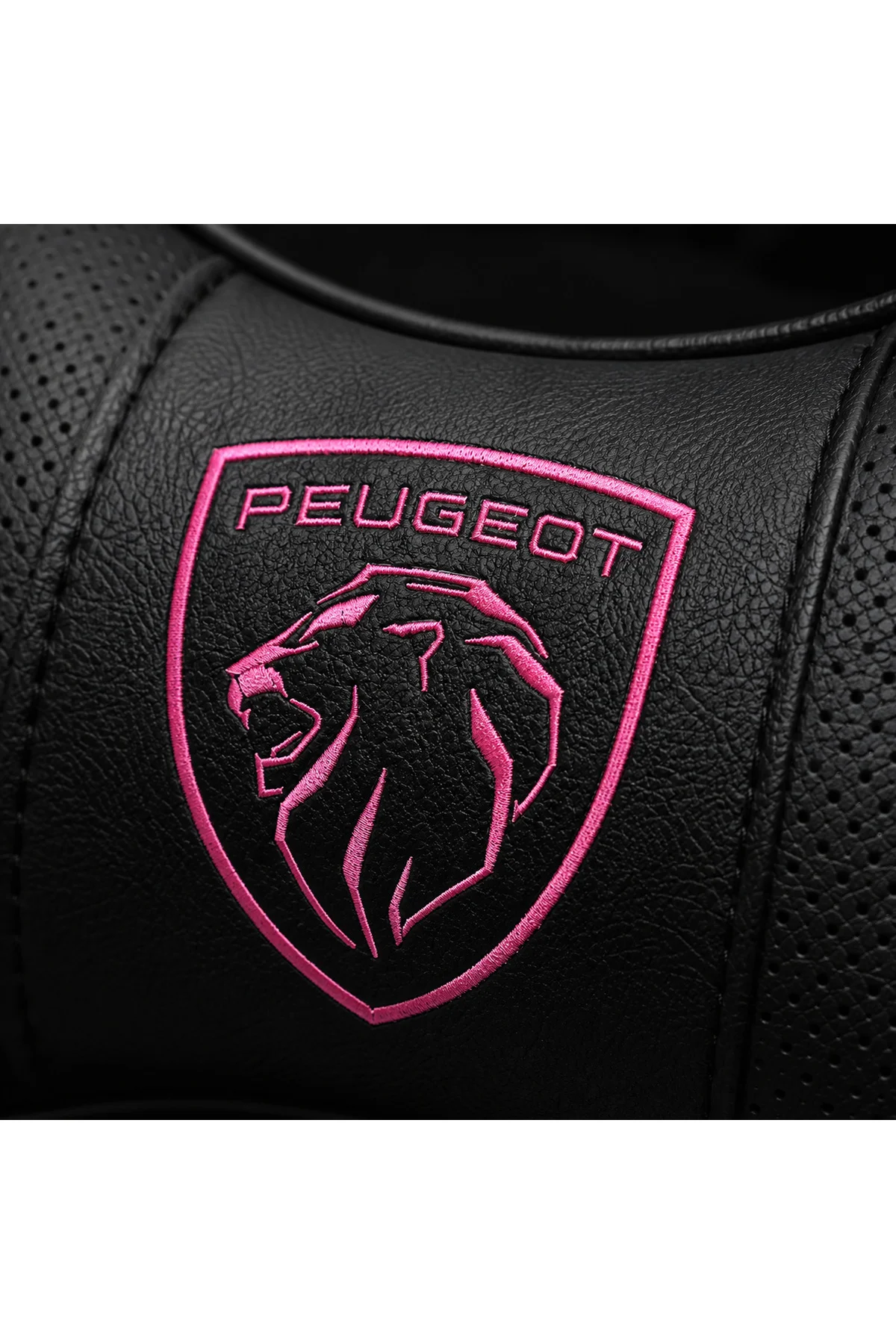 Peugeot Pink Serisi 2’li Boyun Yastığı + 2’li Emniyet Kemer Pedi Seti Siyah Pembe Nakışlı - Görsel 5