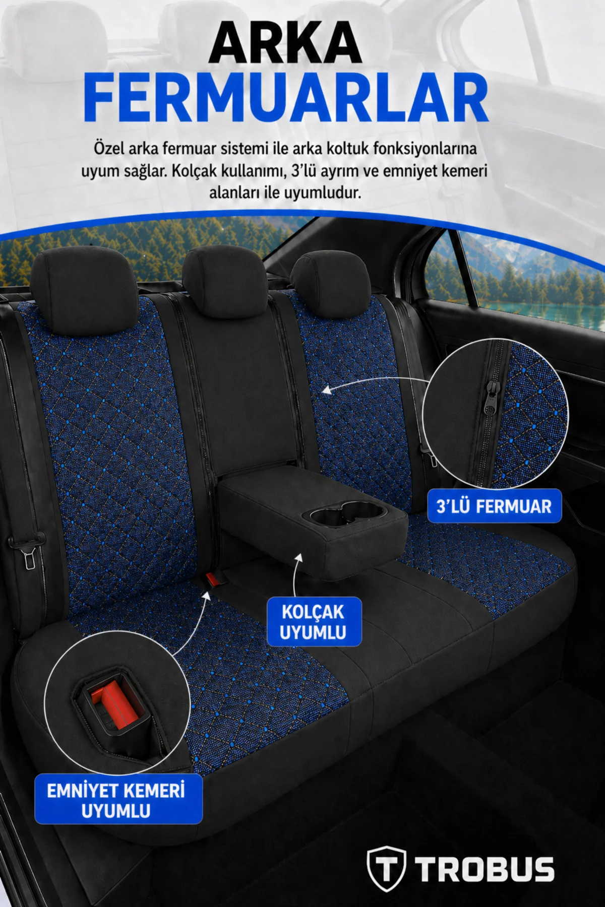 Peugeot Rifter 2019 ve Sonrası Araca Uyumlu Koton Kumaş Kapitone Bel Destekli Koltuk Kılıfı SoftCotton Serisi Mavi Peugeot Rifter 2019 ve Sonrası Araca Uyumlu Koton Kumaş Kapitone Bel Destekli Koltuk Kılıfı SoftCotton Serisi Mavi
