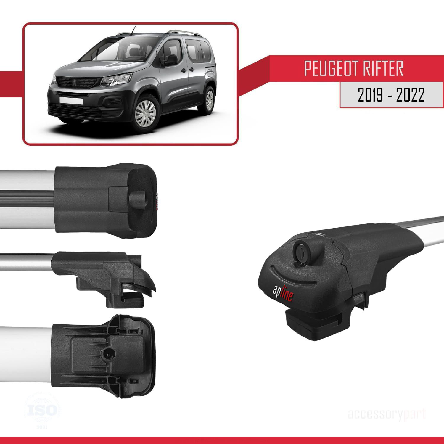 Peugeot Rifter 2019-2022 Arası ile uyumlu ACE-1 Ara Atkı Tavan Ba