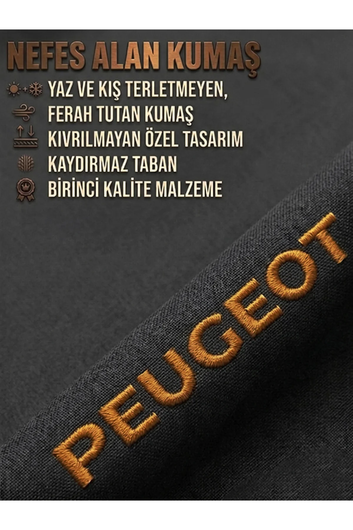 Peugeot Uyumlu Keten Siyah Oto Koltuk Minderi Kaydırmaz Terletmez Ortopedik Konfor Peugeot Uyumlu Keten Siyah Oto Koltuk Minderi Kaydırmaz Terletmez Ortopedik Konfor - Görsel 4