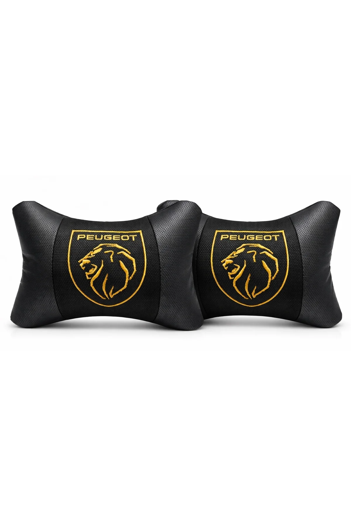Peugeot Yeni Gold Nakışlı Boyun Yastığı 2'li Set Ortopedik Deri ve Kumaş Kombinli Konfor Yastığı Peugeot Yeni Gold Nakışlı Boyun Yastığı 2'li Set Ortopedik Deri ve Kumaş Kombinli Konfor Yastığı - Görsel 5