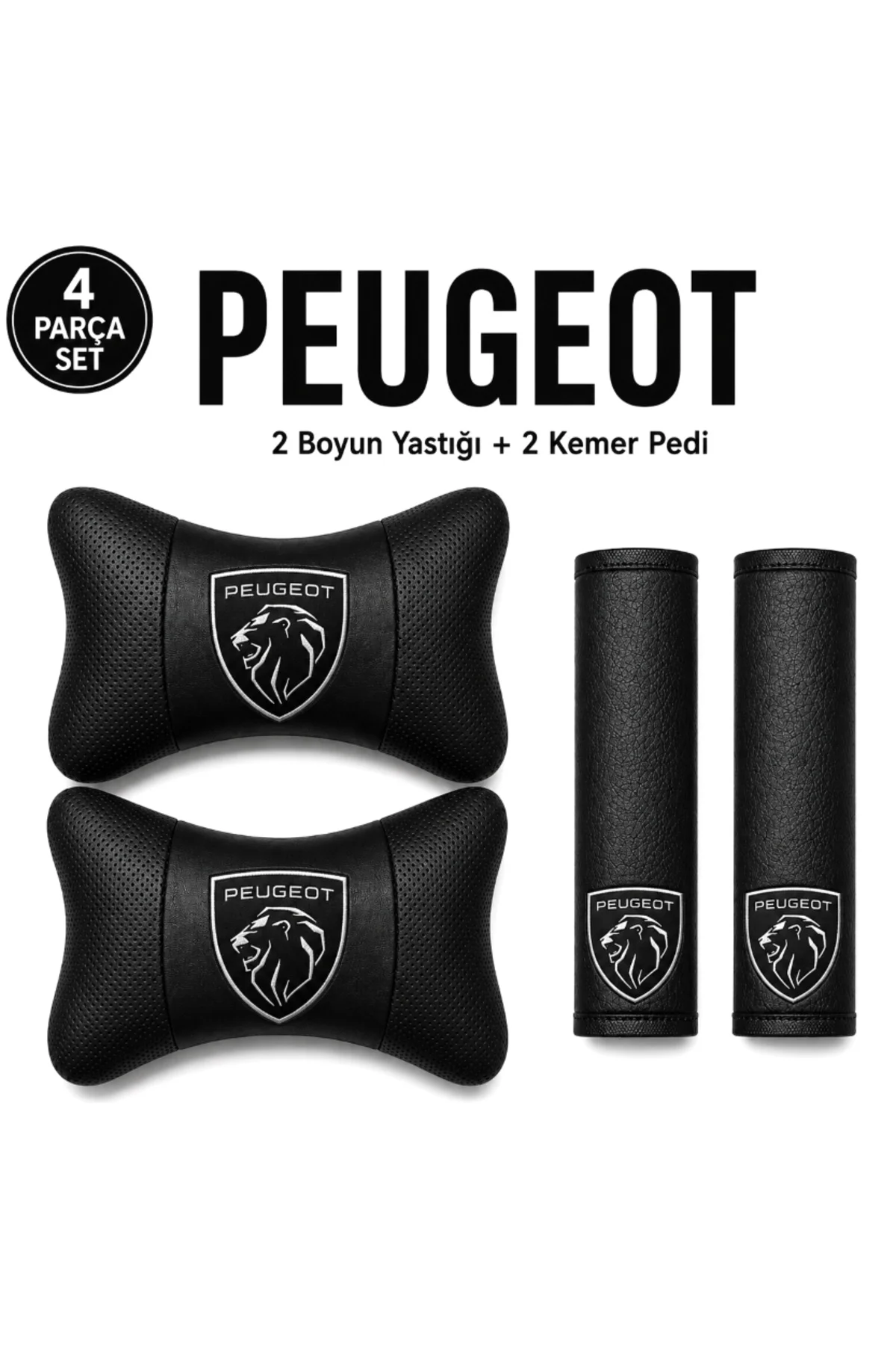 Peugeot Yeni Logo Yastık Ve Kemer Pedi 2 Li Set Peugeot Yeni Logo Yastık Ve Kemer Pedi 2 Li Set