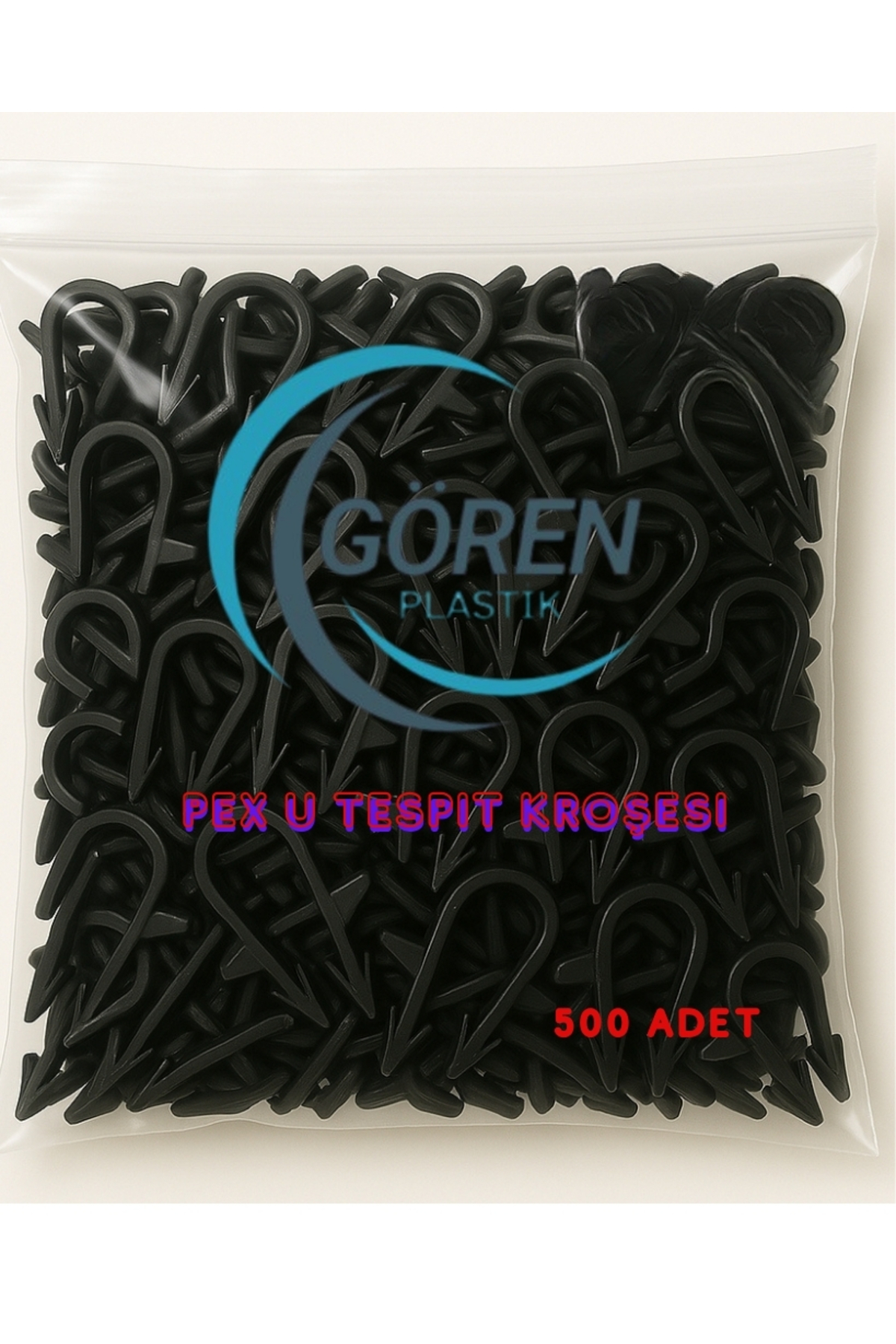 Gören Pex U Tespit Kroşesi (500'Lü Paket) - Yerden İsıtma Boru Sabitlem