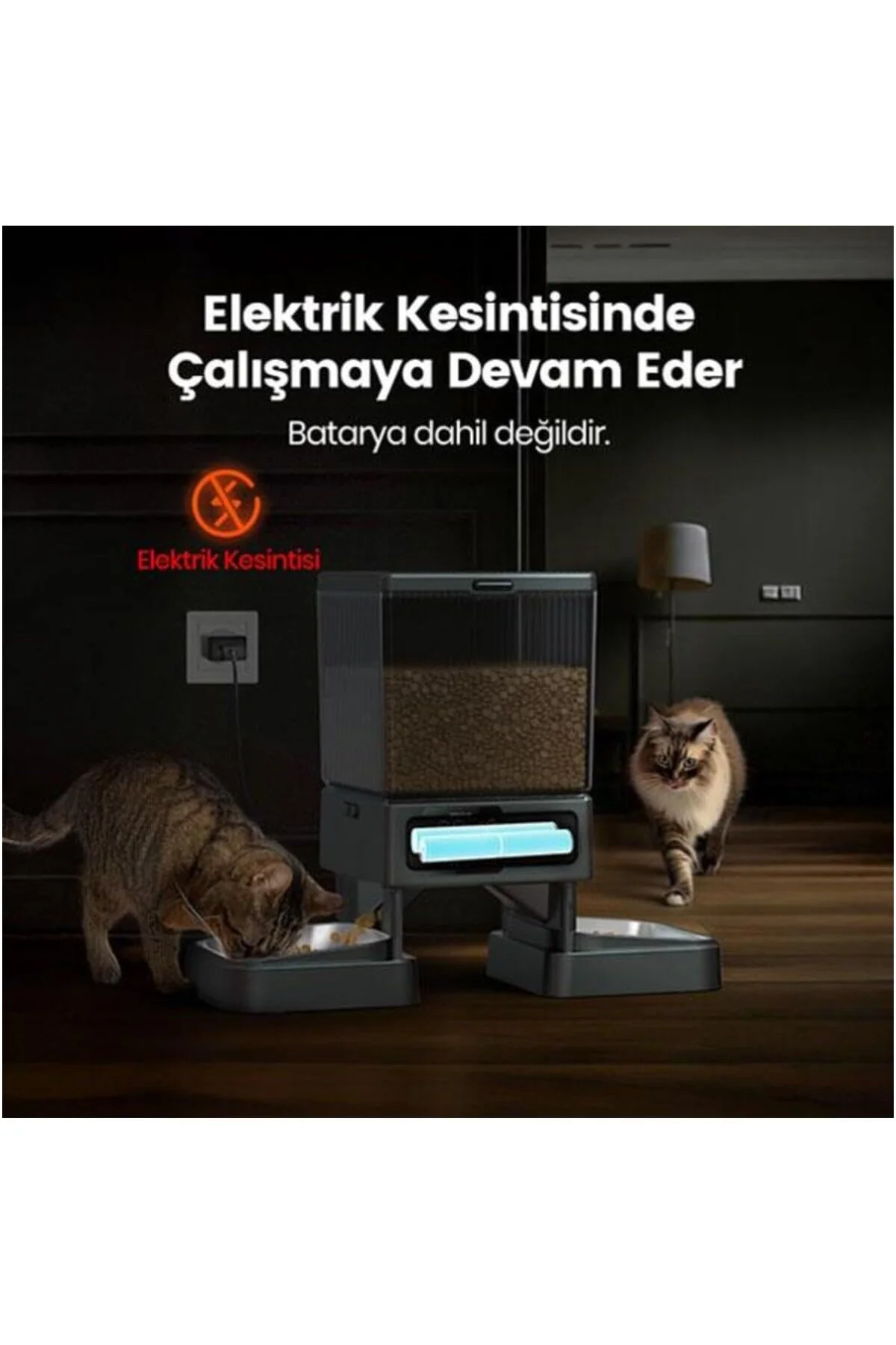 PFD-002 5 L Zaman Ayarlı Kedi ve Köpekler için İkili Otomatik Mam