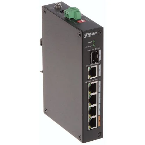 PFS3106-4ET-60-V2,  6 Port, Megabit,  4FE PoE Port (4xPoE 60W) ,1GE Uplink, 1GE SFP Yönetilemez Switch
