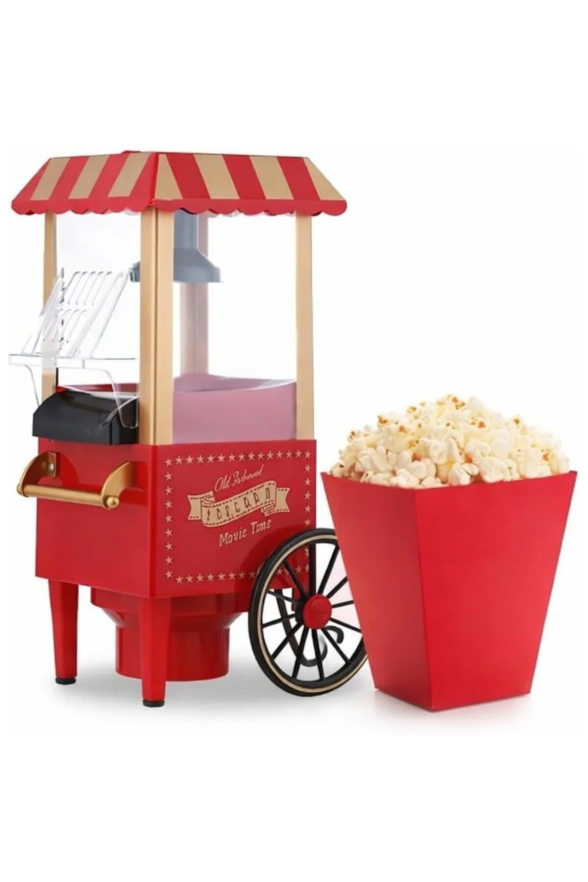 PG-618 Retro Popcorn Mısır Patlatma Makinesi 1200W Kırmızı 39 x 1