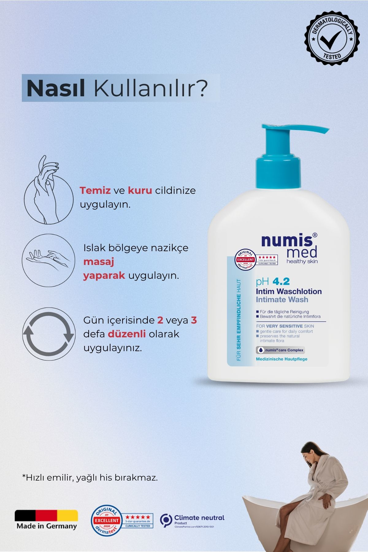 pH 4.2 İntim Yıkama Jeli 200 ml – Hassas Ciltlere Özel Flora Koruyucu ve Yatıştırıcı Bakım