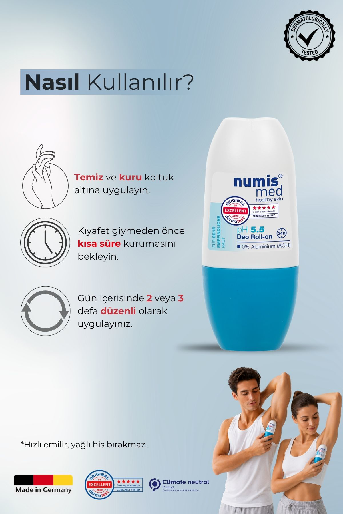 pH 5.5 Deo Roll-On 50 ml – Hassas Ciltlere Özel Alüminyumsuz Günlük Deodorant