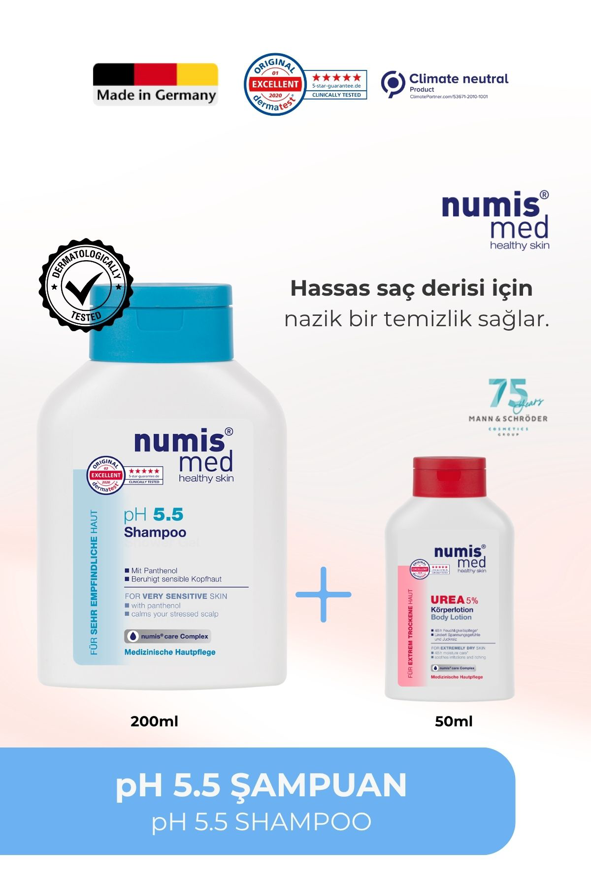 pH 5.5 Şampuan 200 ml - Hassas Saç Derisi İçin Nazik Temizleyici ve Nemlendirici Bakım