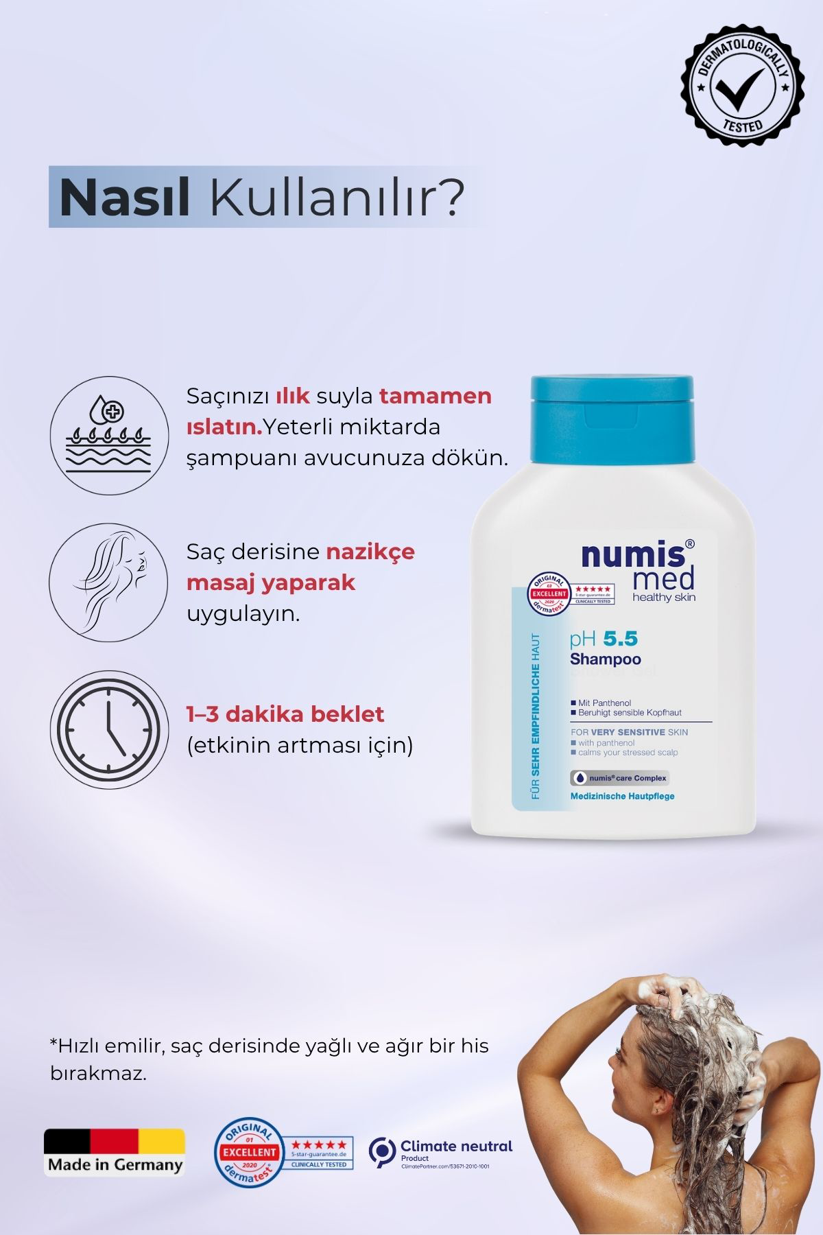 pH 5.5 Şampuan 200 ml - Hassas Saç Derisi İçin Nazik Temizleyici ve Nemlendirici Bakım