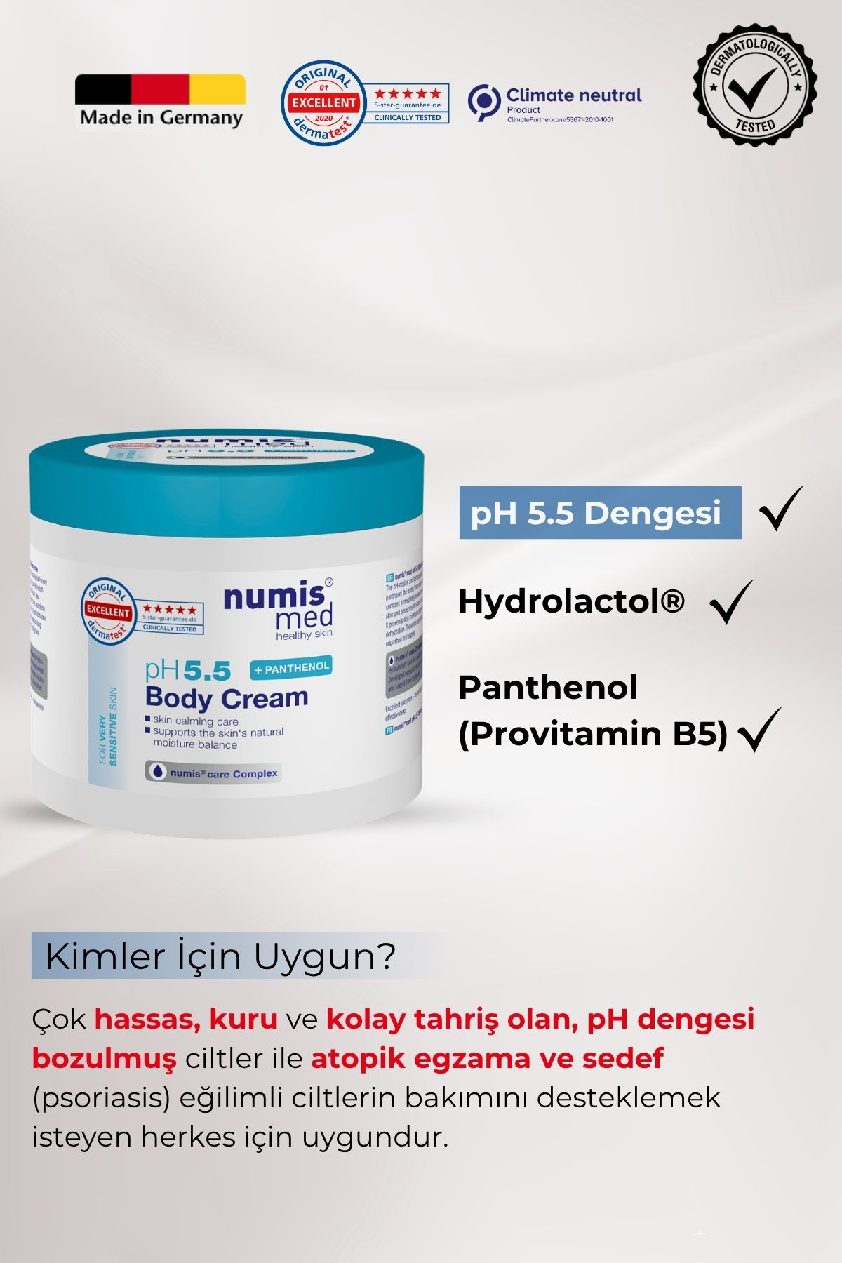 pH 5.5 Vücut Kremi 400 ml – Çok Hassas Ciltler İçin Nemlendirici Bakım Kremi