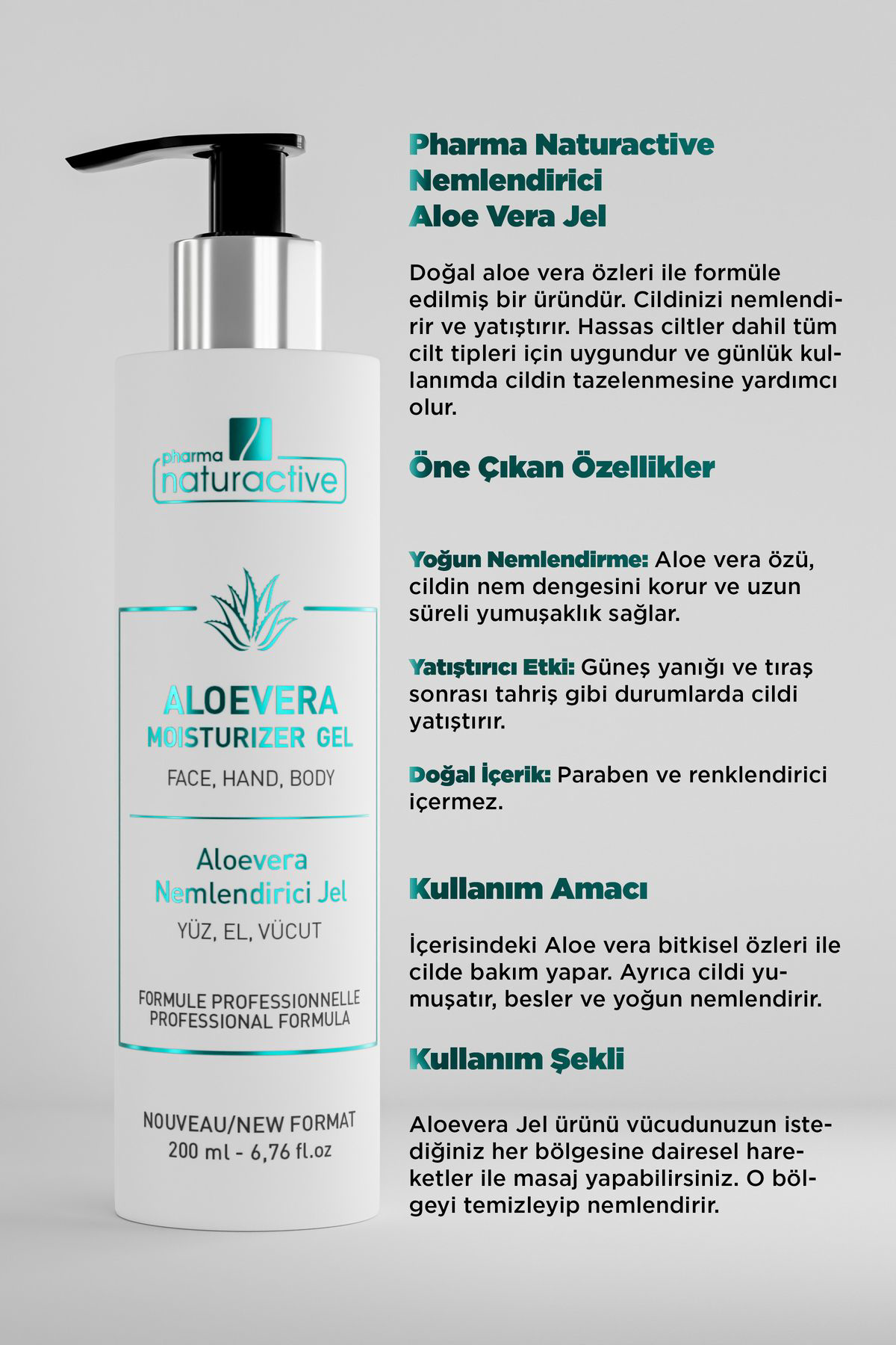 Pharmanaturactive Pharma Naturactive Aloevera Nemlendirici Jel, 200 Ml