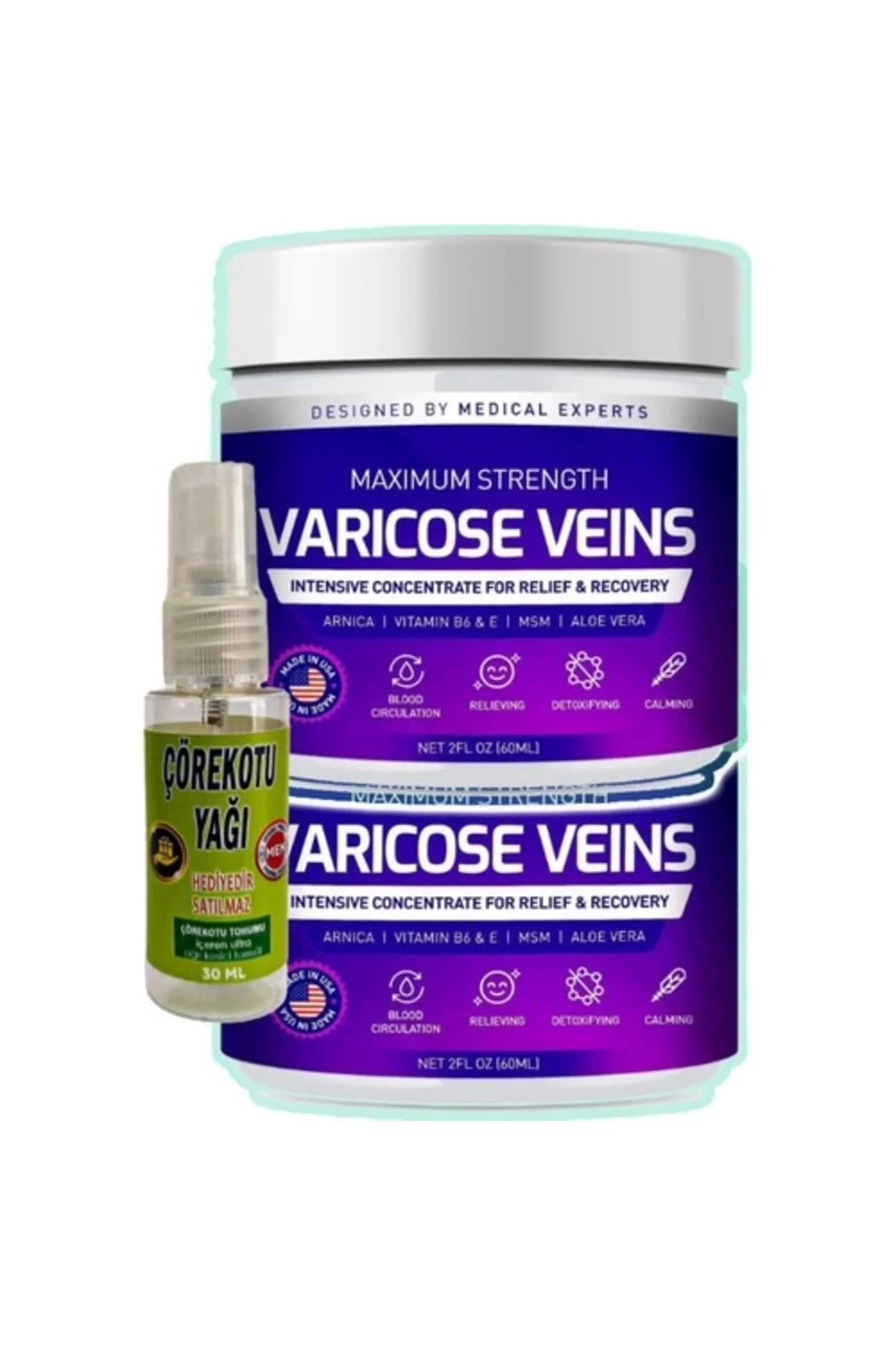 Pharmapulse Varikoz Damak Kremi 100ml x2 + Çörek Otu Yağı 30ml — Damar Tıkanıklığı ve Varis Bakımı