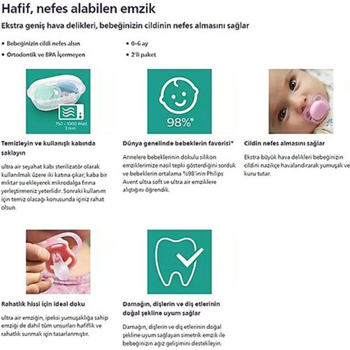 Philips Avent Ultra Air Gece Emzik 0-6 Ay Kız
