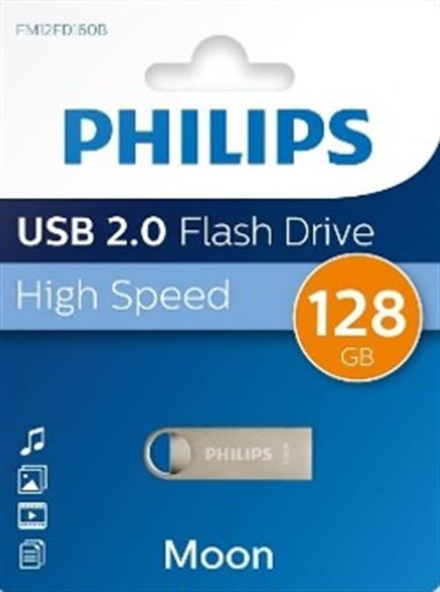 Philips FM12FD160B/00 128GB Moon Klasik Gümüş USB 2.0 Metal Flash