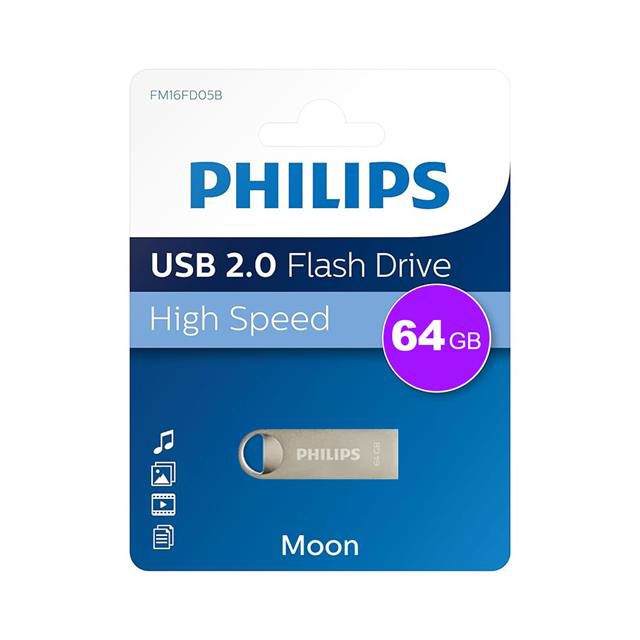Philips FM64FD160B/00 64Gb Moon Klasik Gümüş USB 2.0 Metal Flash 