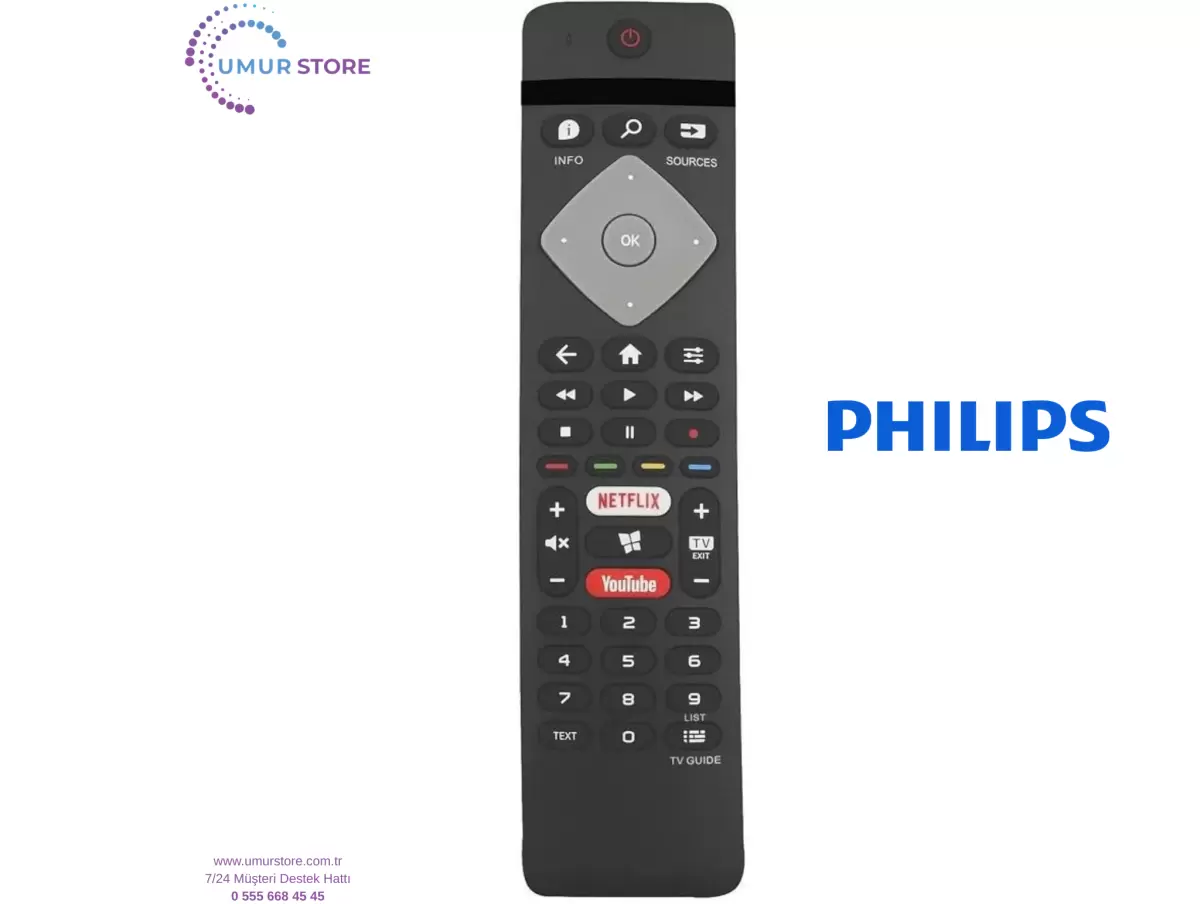 Philips İle Uyumlu 50PUS6504/12 4K Smart Tv Kumandası