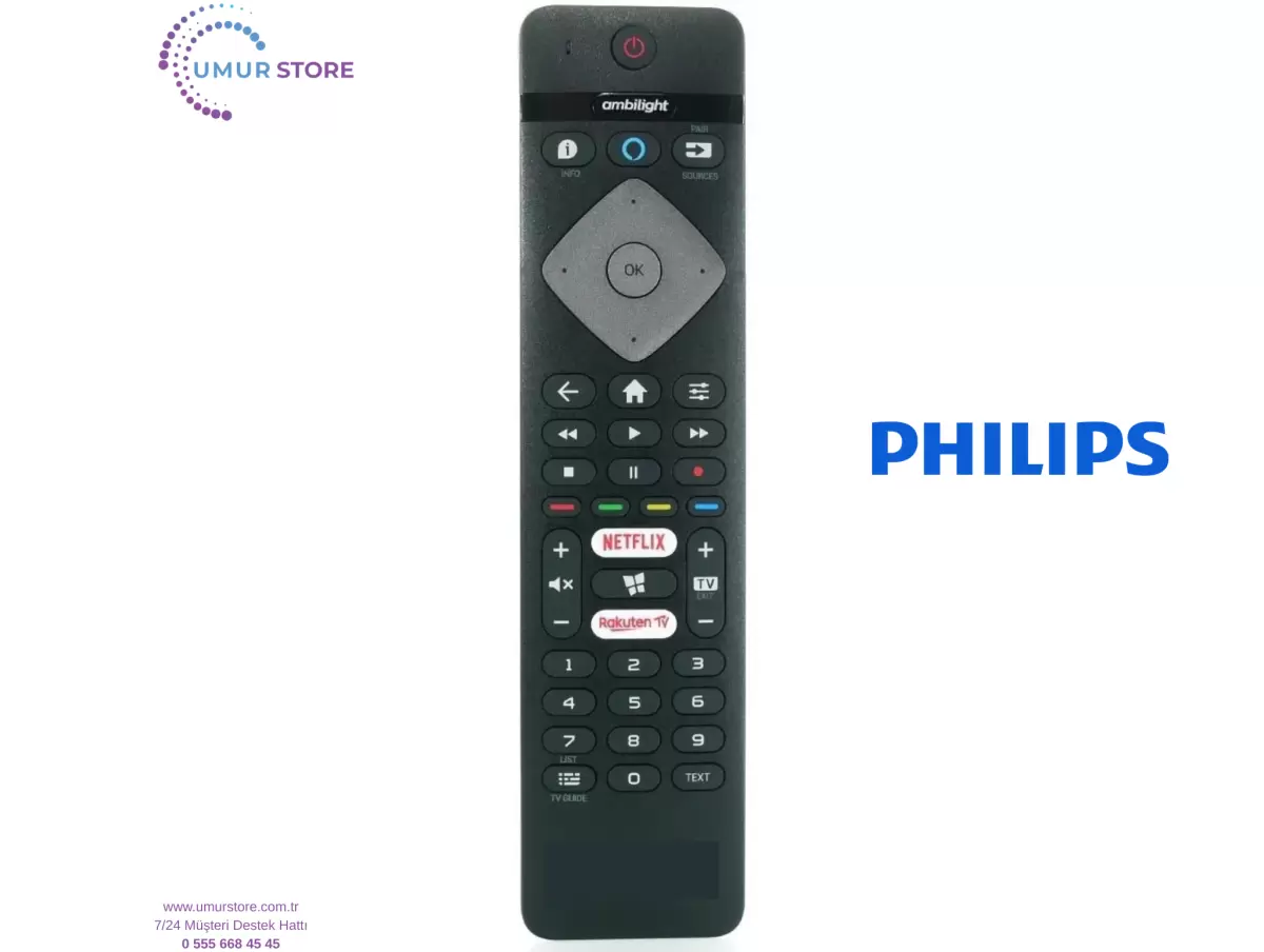 Philips İle Uyumlu Model 43PUS7805/62 Mikrofonlu Smart Tv Kumanda Philips İle Uyumlu Model 43PUS7805/62 Mikrofonlu Smart Tv Kumanda