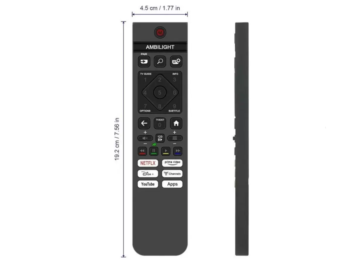 Philips İle Uyumlu Model 75PUS8909/62 Smart Led Tv Kumandası-Mikr