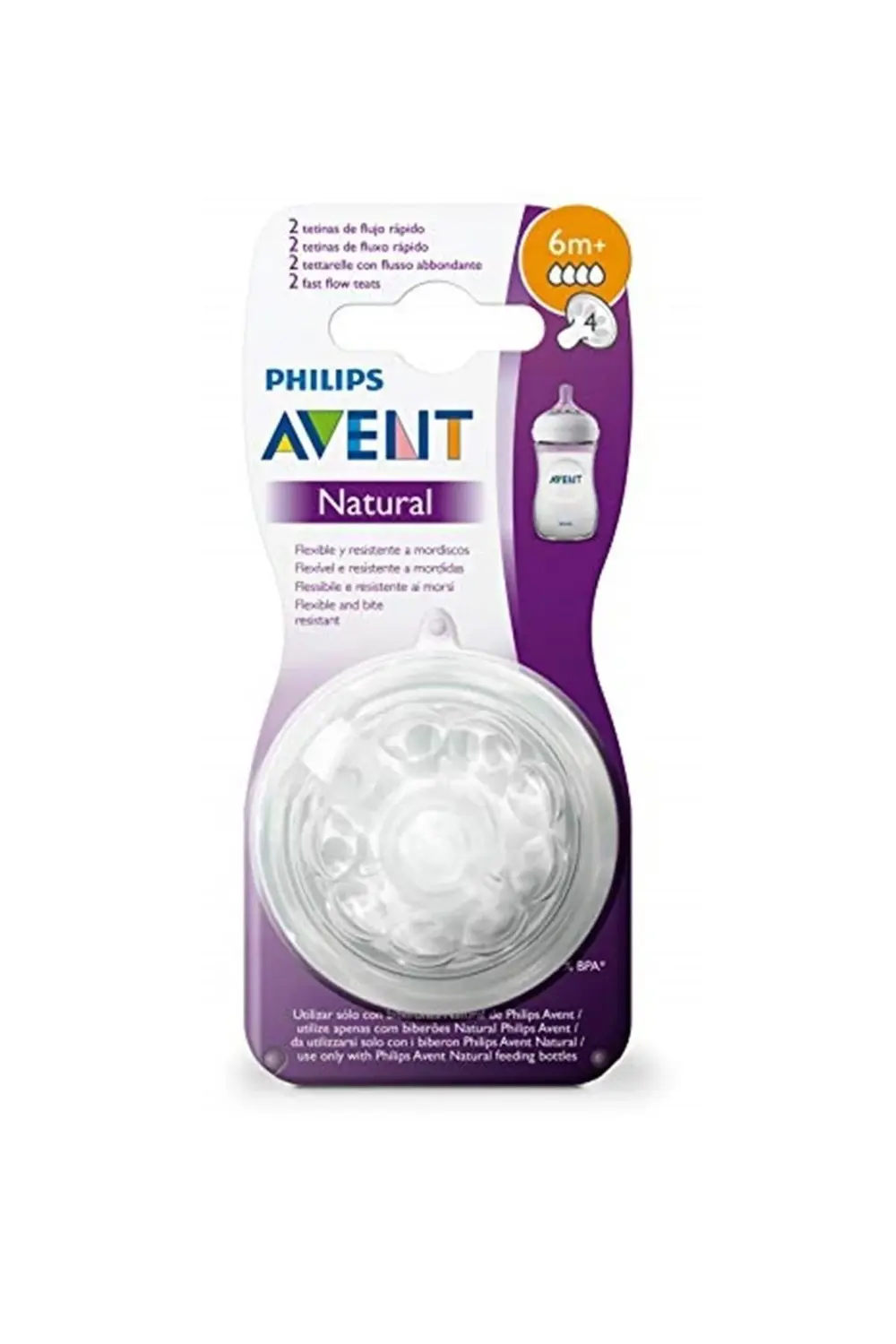 Philips Scf044/27 Natural Biberon Emziği Ikili (6m+ 4 damla)