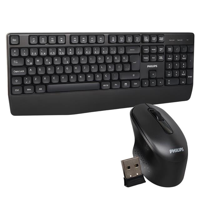 Philips SPT6348B USB Kablosuz Ofis Tipi Siyah Numpadli Türkçe Q K