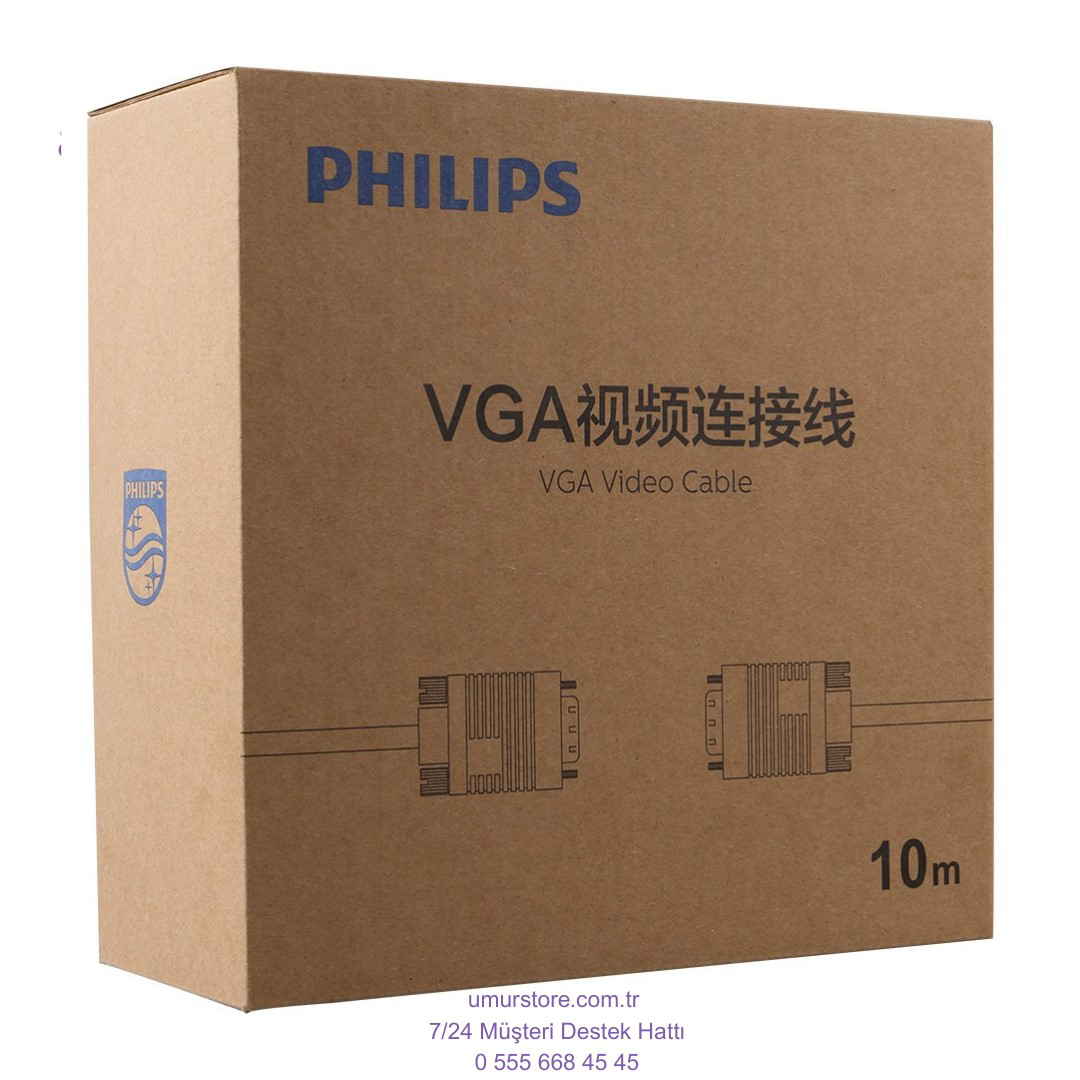 Philips Swv6139h/93 Siyah 3+6 Erkek-Erkek 15 Pin 10 Metre Vga Kab