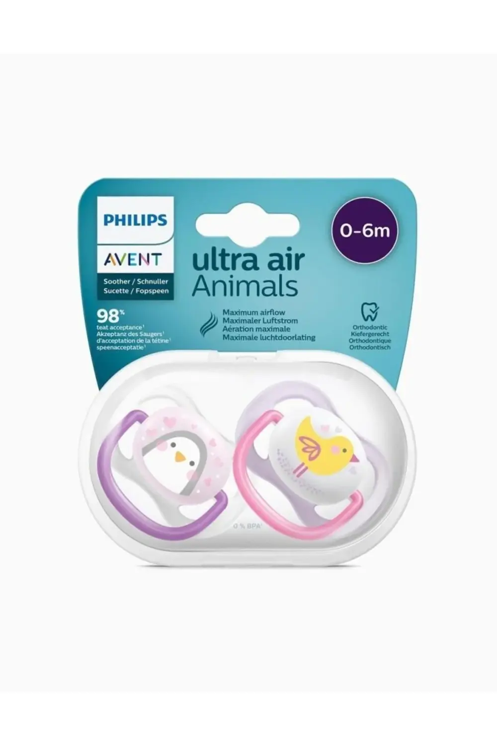 Philips Ultra Air Animals 2li Emzik 0-6 Ay - Kız