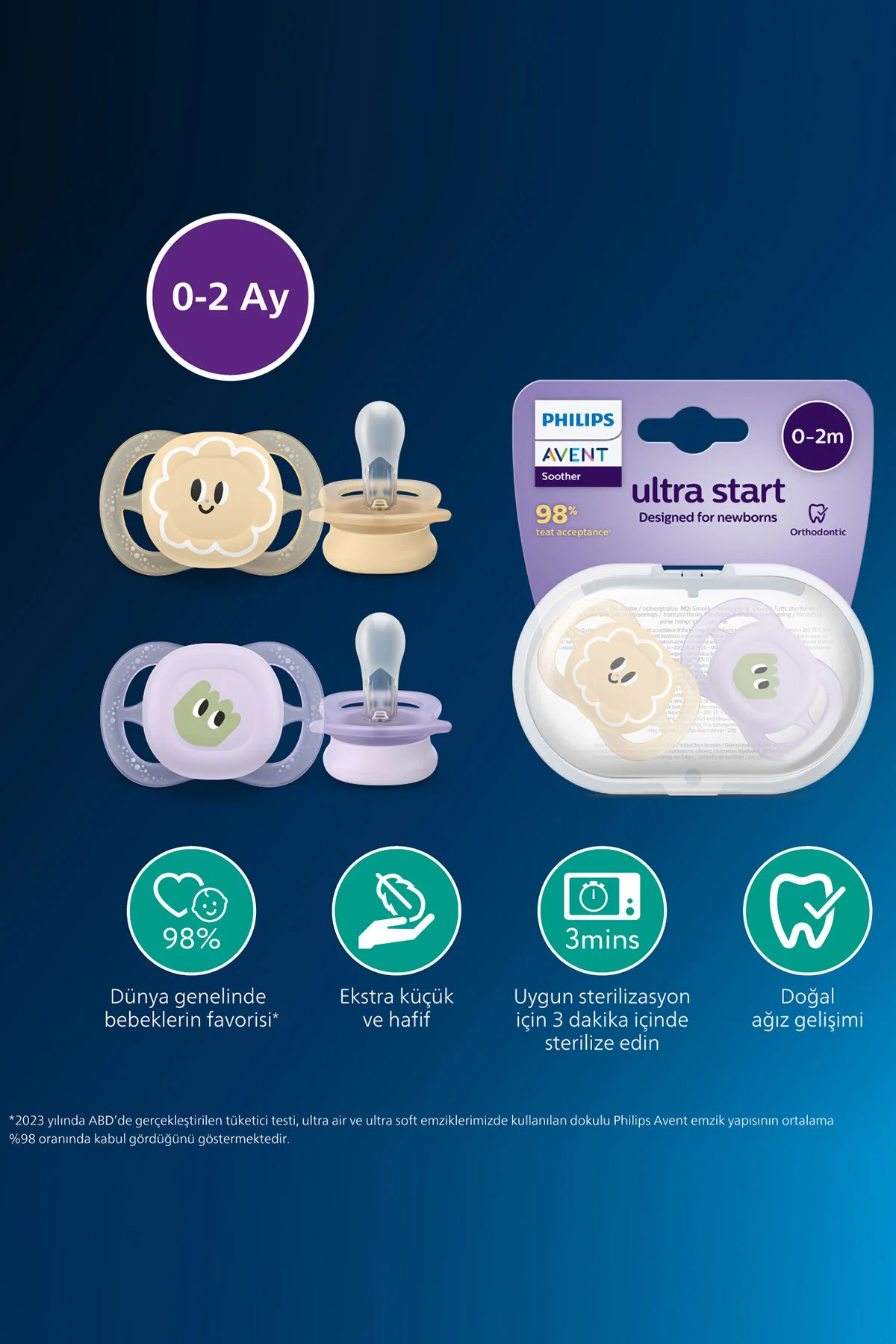 Philips Ultra Start Emzik SCF075/06, 0-2 Ay,Ultra Hafif,Ortodonti