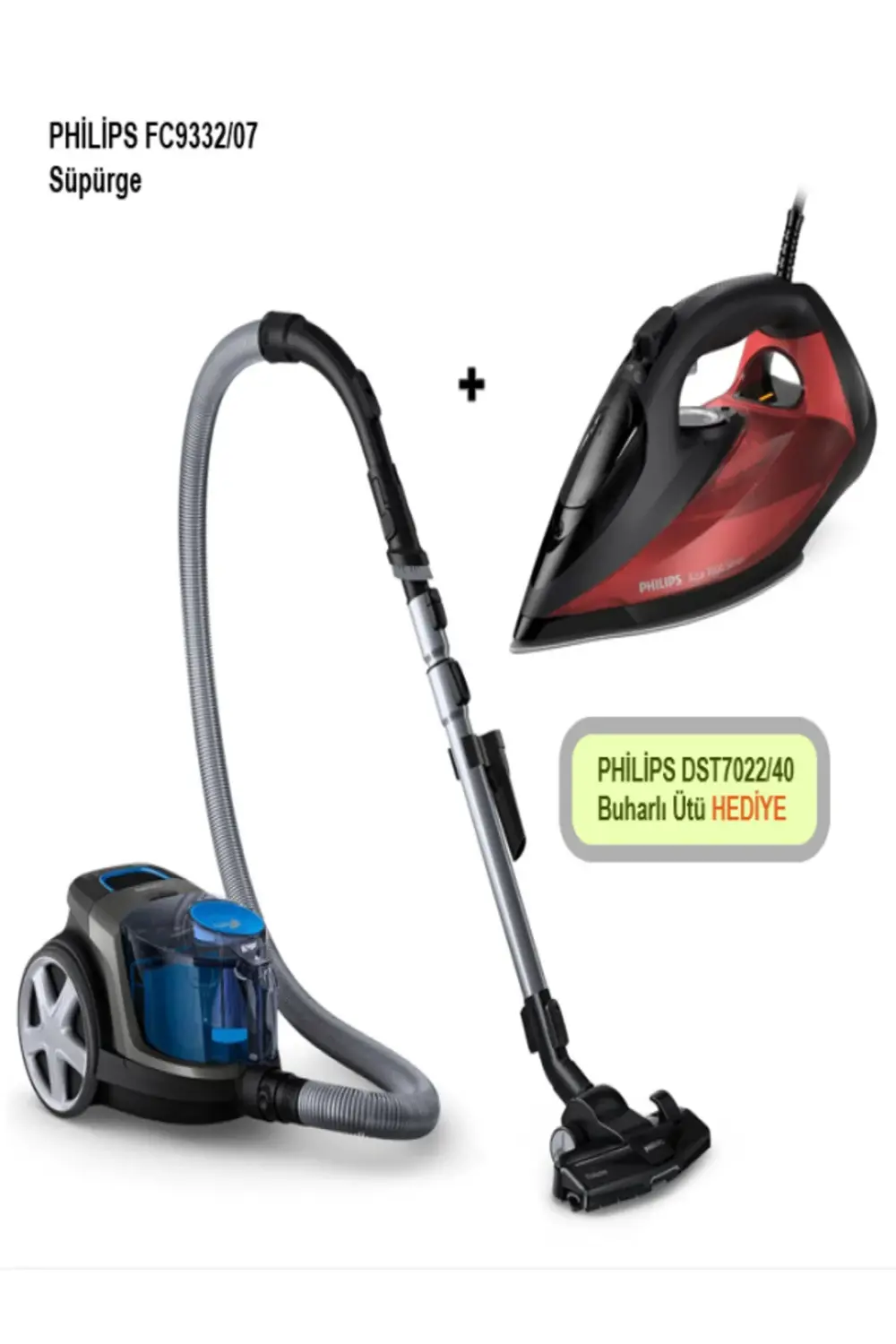 Philips Philps Fc9332/07 Turbo Baslikli Power Pro Supurge + Dst7022 7000 Philips Philps Fc9332/07 Turbo Baslikli Power Pro Supurge + Dst7022 7000