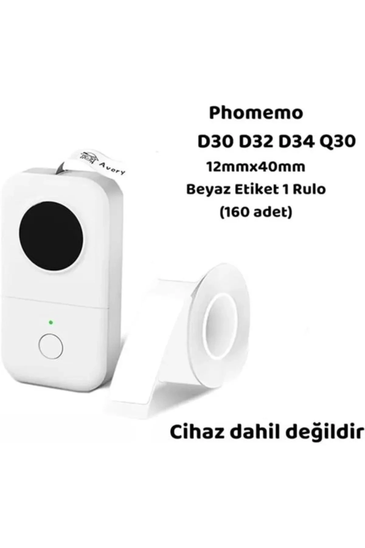 Phomemo (1 Rulo) 12x40mm/160adet Beyaz Etiket D30/Q30