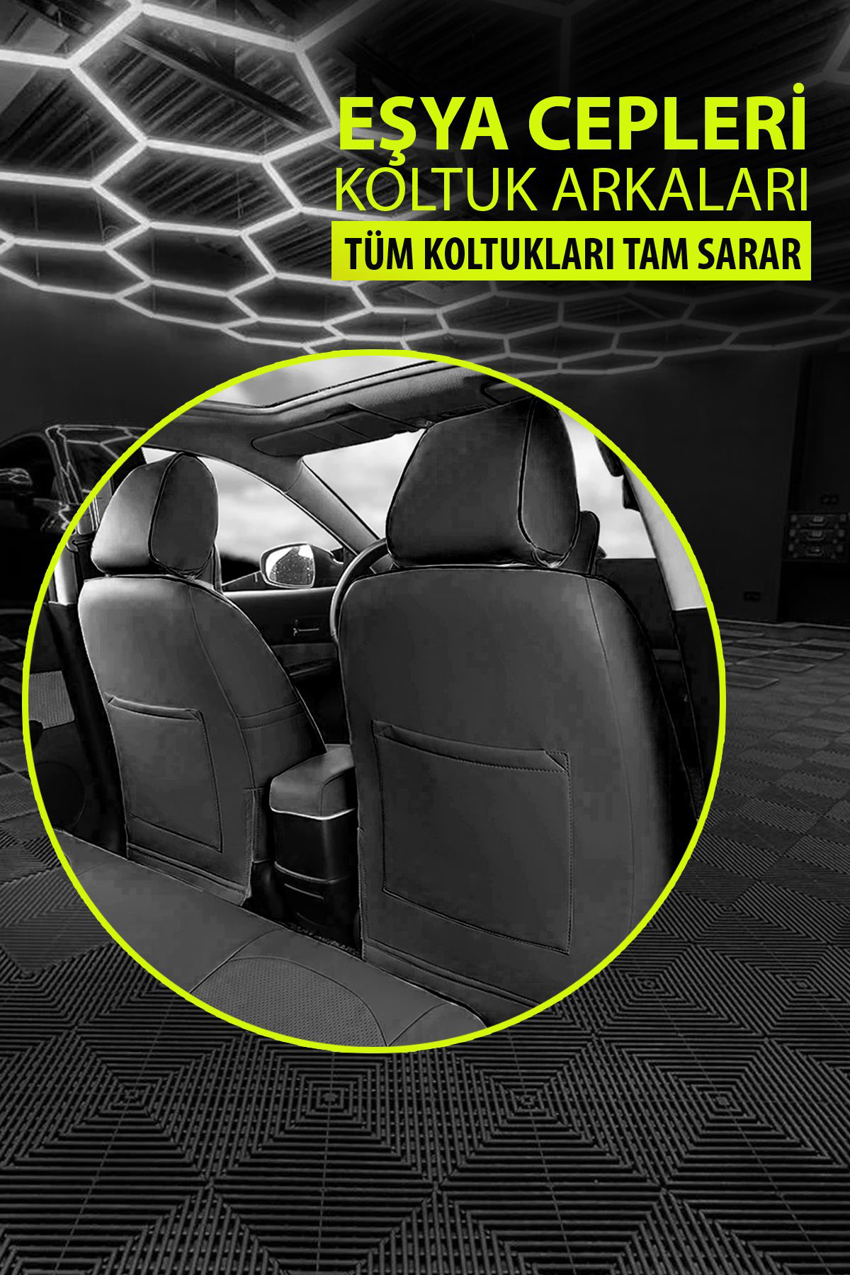 Phonix Serisi Süet , Jakar Kumaş Oto Koltuk Kılıfı Ön Arak Tam Se